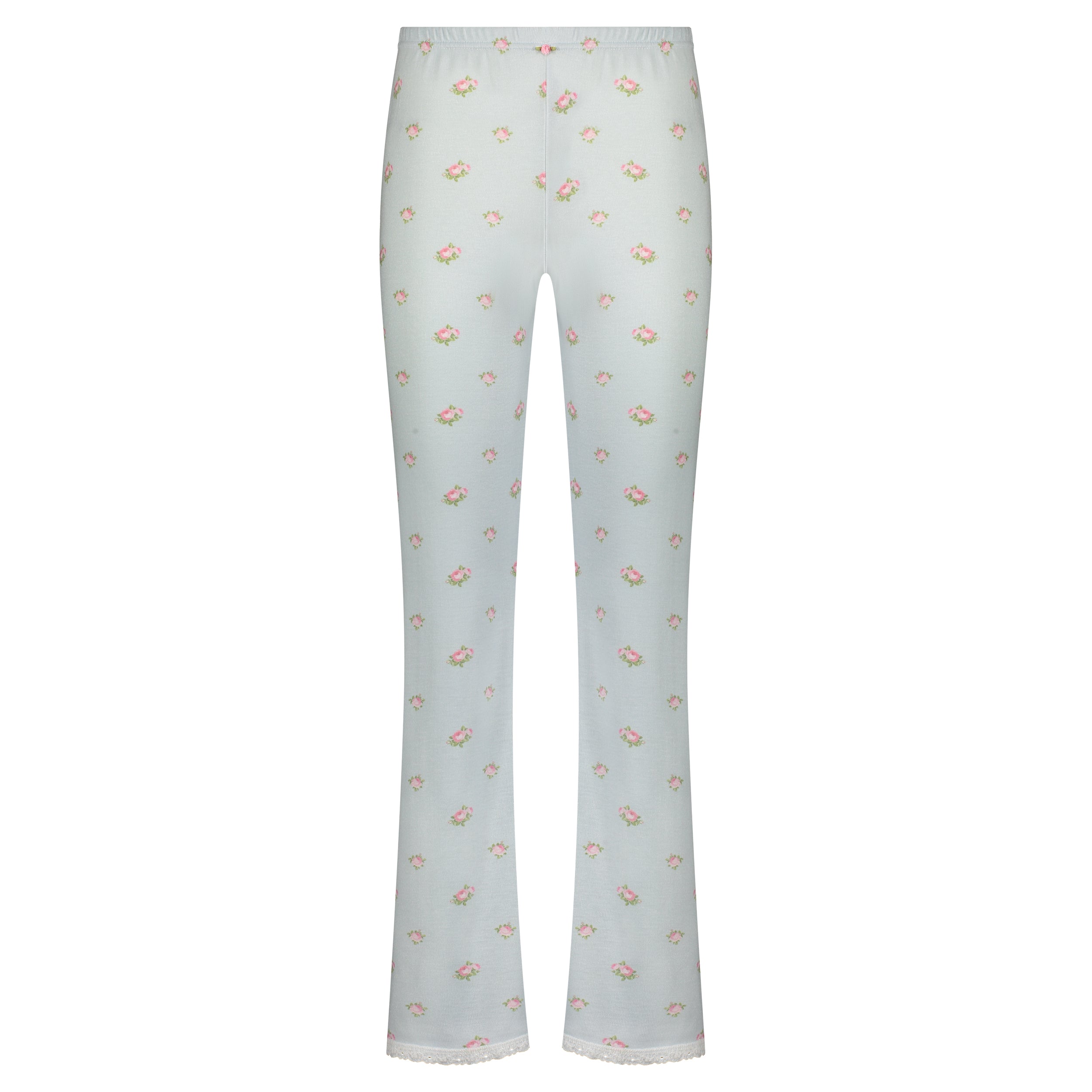 Natalie Pant - Blue Ciel Rose Print