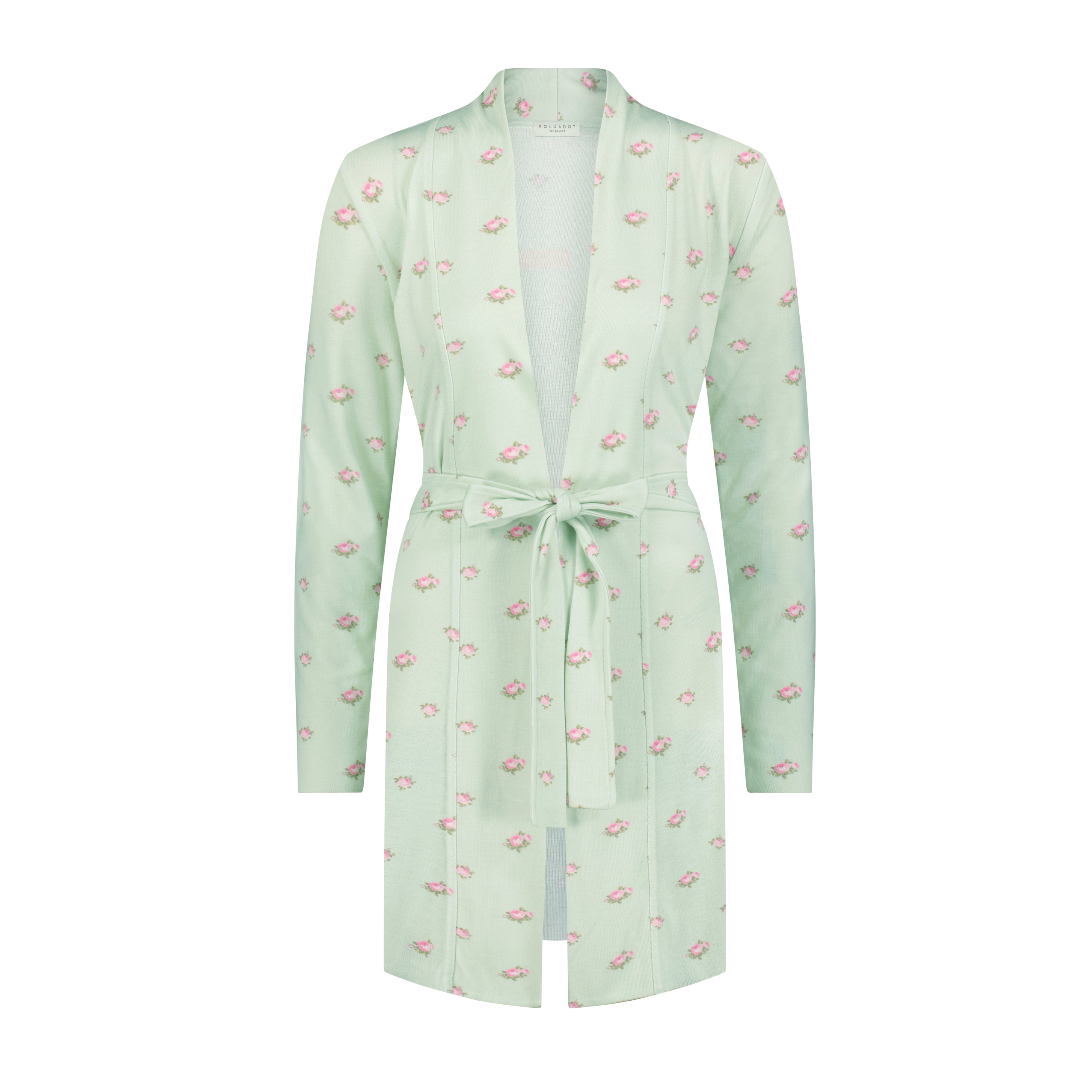 Cardigan Robe - Green Vintage Rose Print