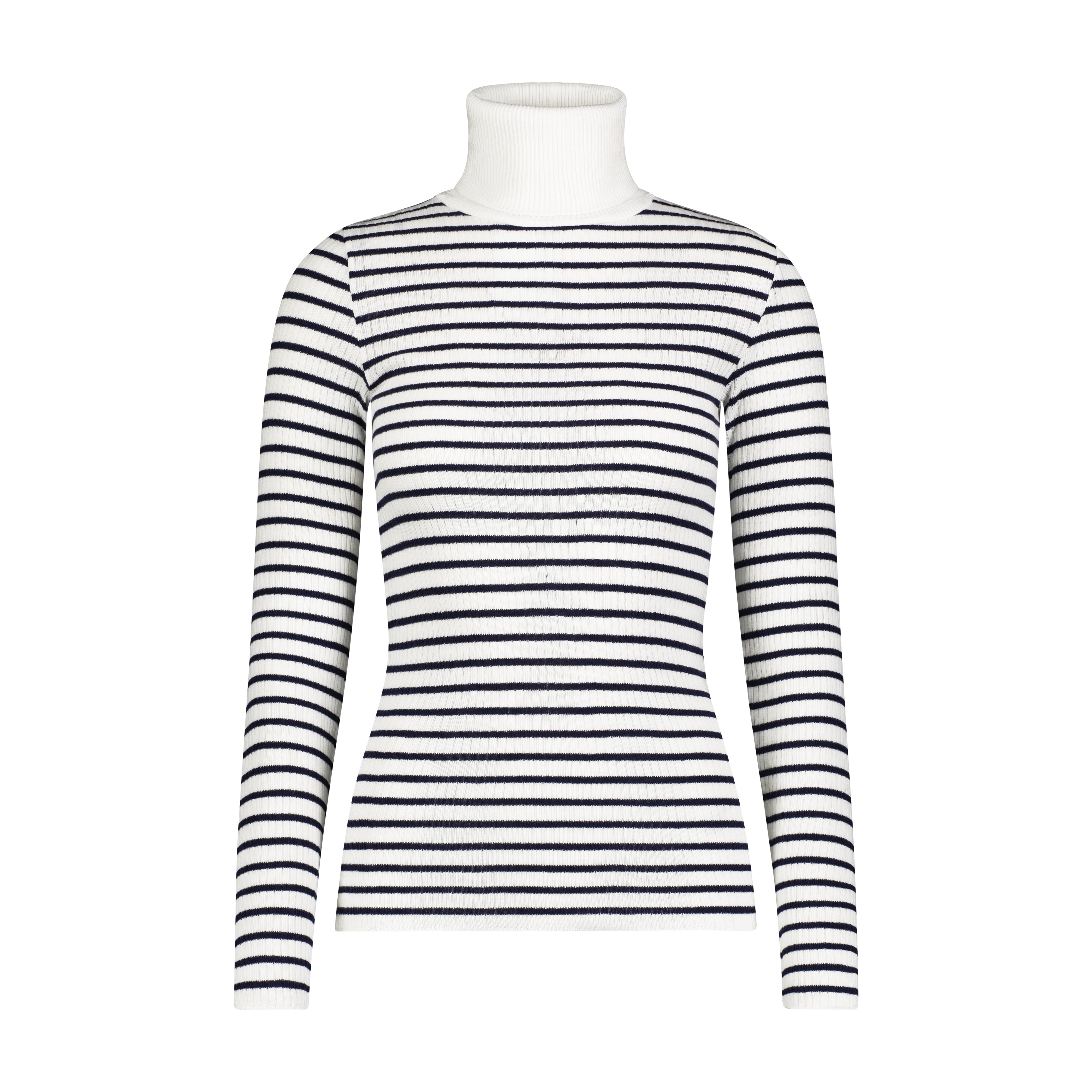 Ali Turtleneck Fitted - Breton Rib Stripe