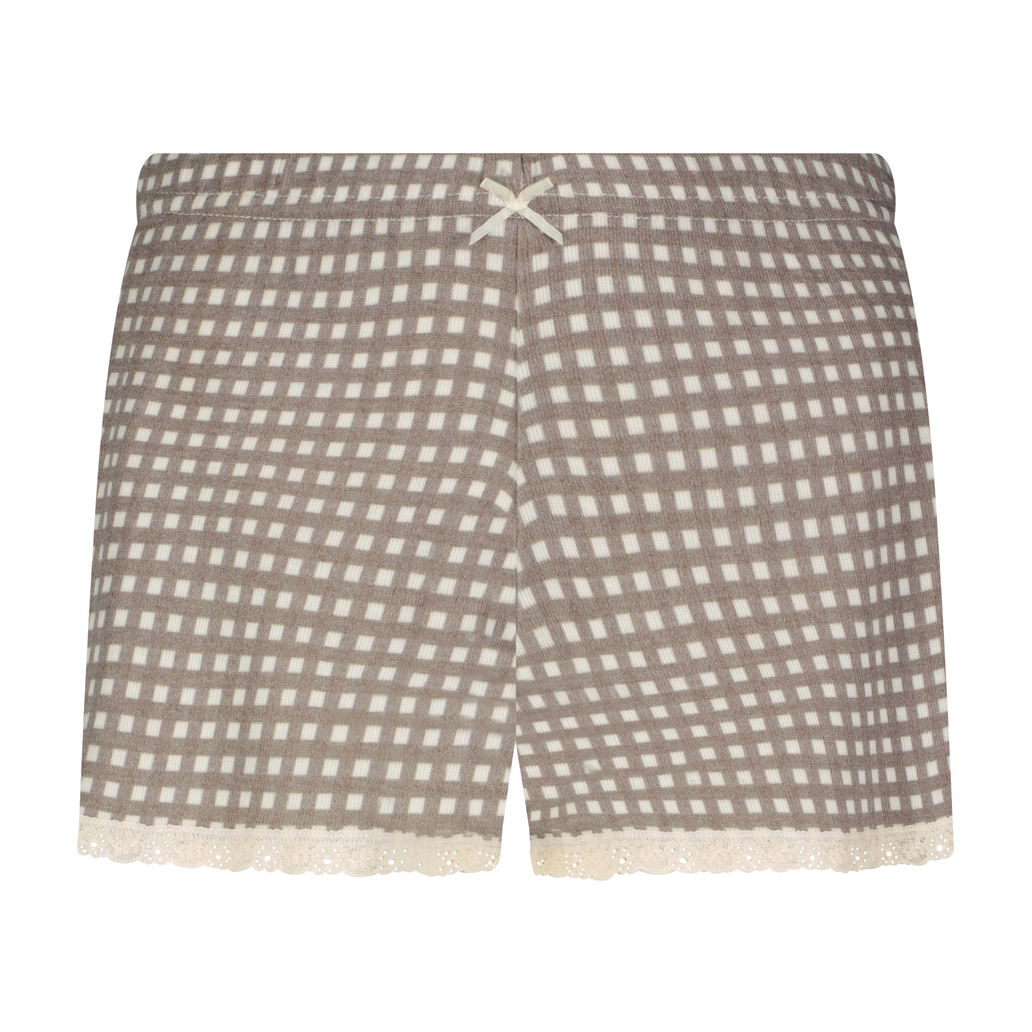 Short Mid Rise - Brown Gingham Print