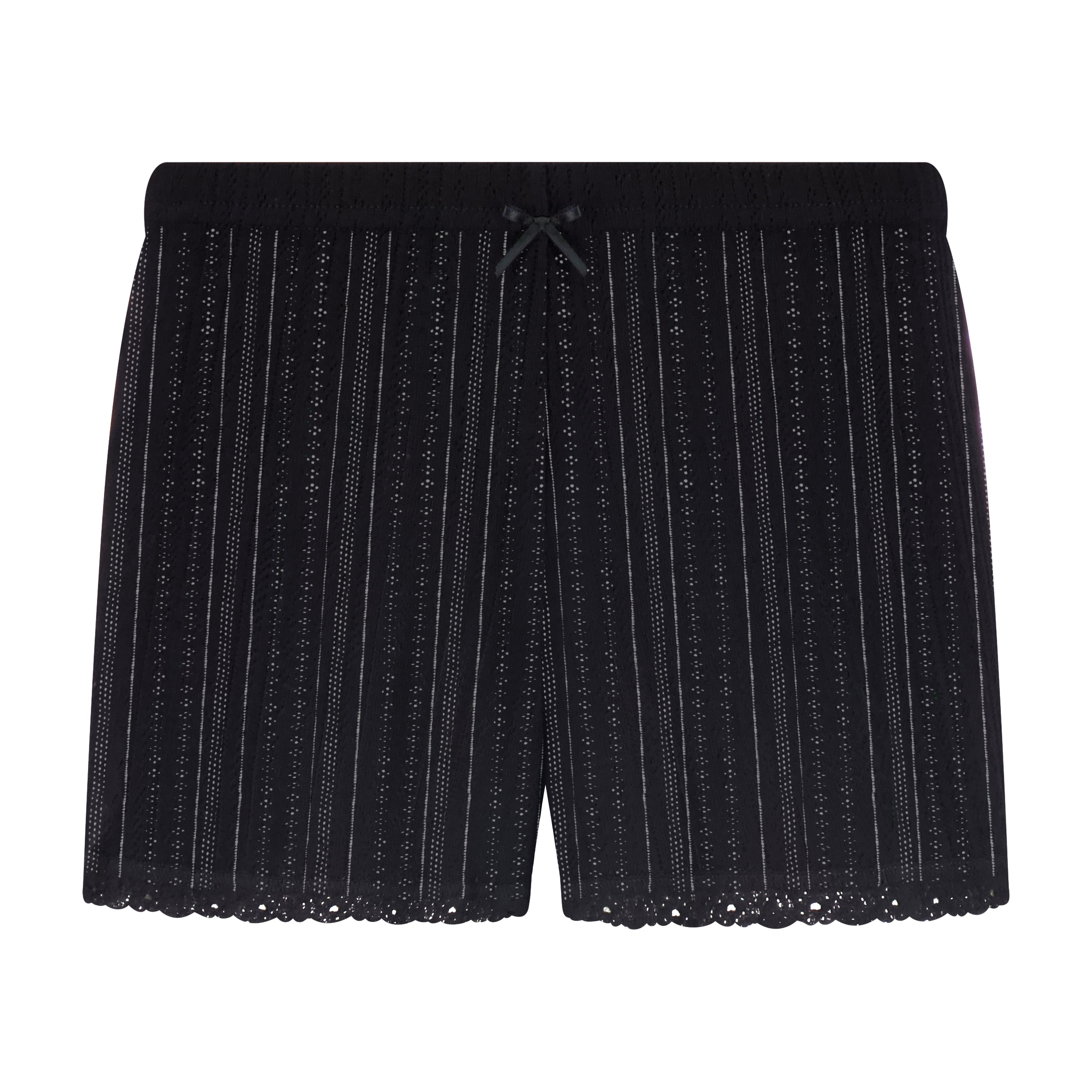 Sally Short - Black Windsor Pointelle w Black Lace