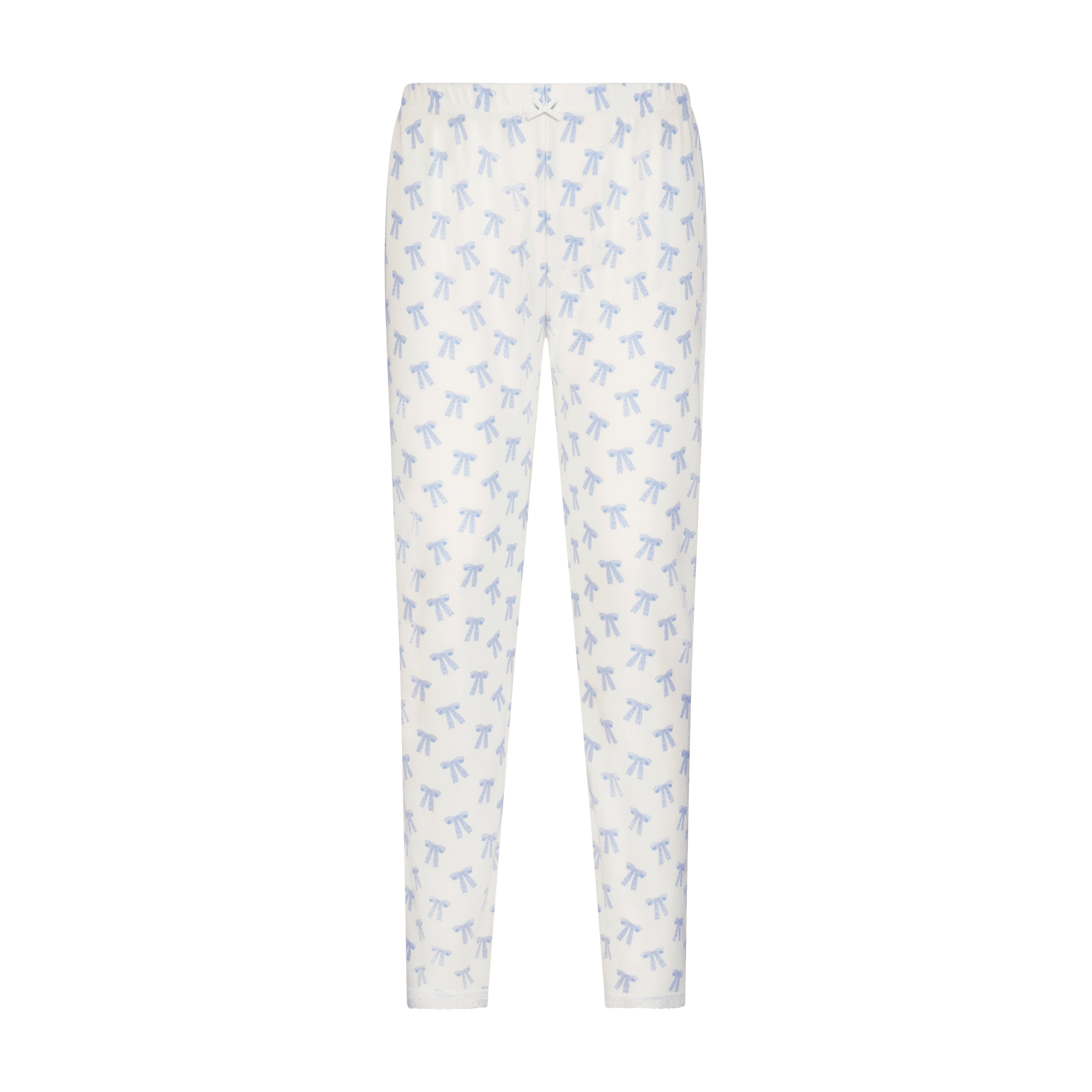 Girls & Baby Set Crew Long Sleeve & Pant - Blue Forever Love Bow Print