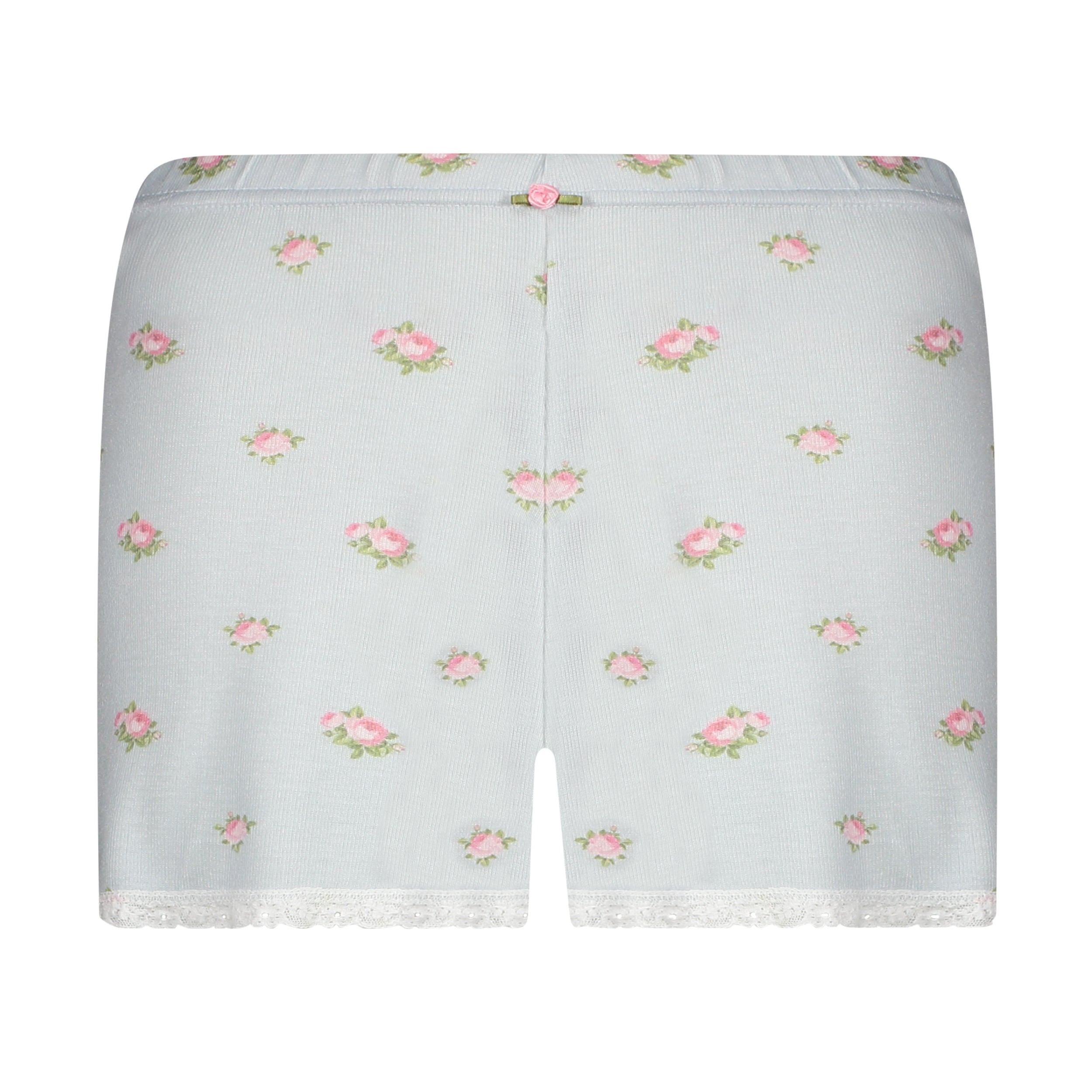 Short Mid Rise - Blue Ciel Rose Print