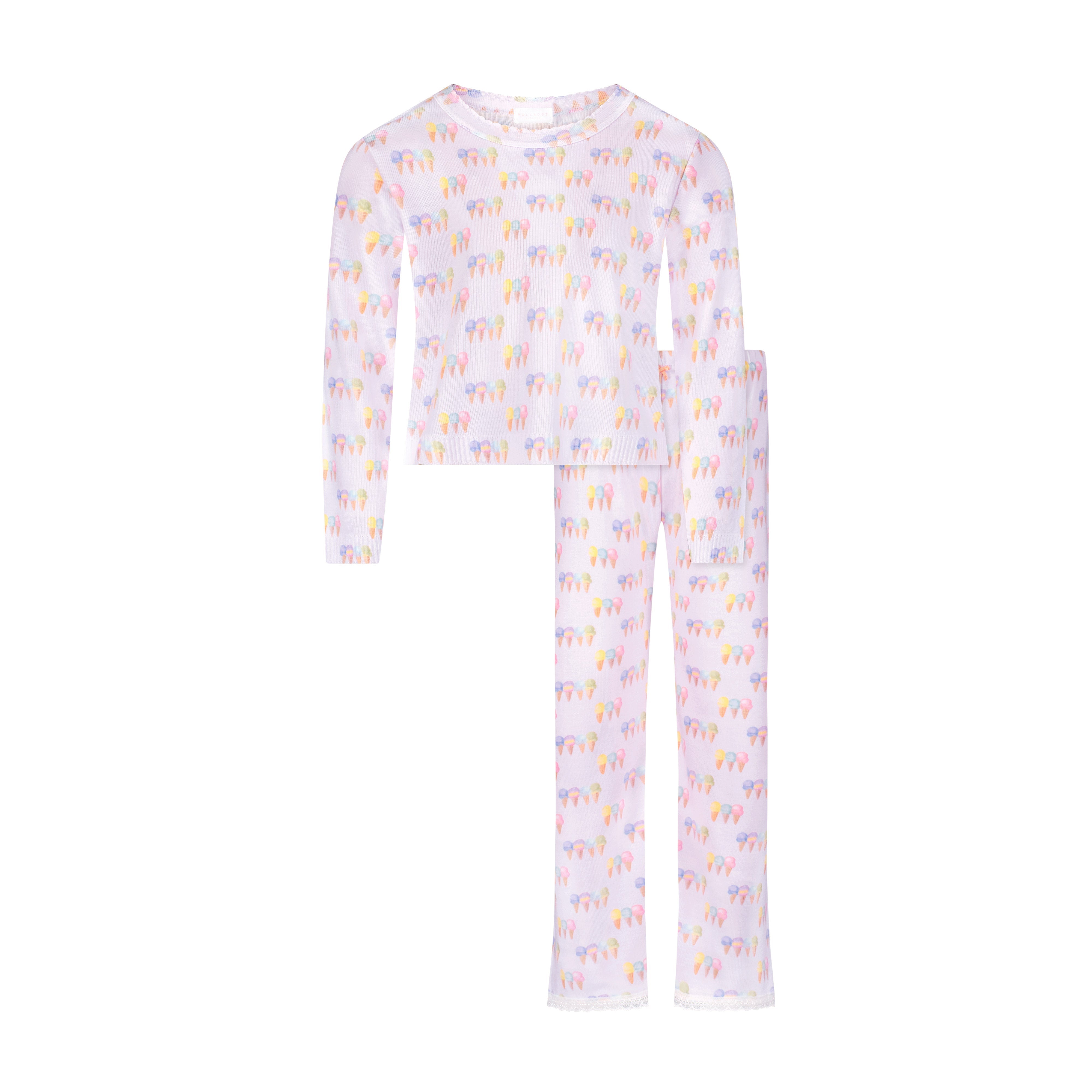 Girls Rachel Set Slouchy Top & Wide Leg Pant - Ice Cream Print