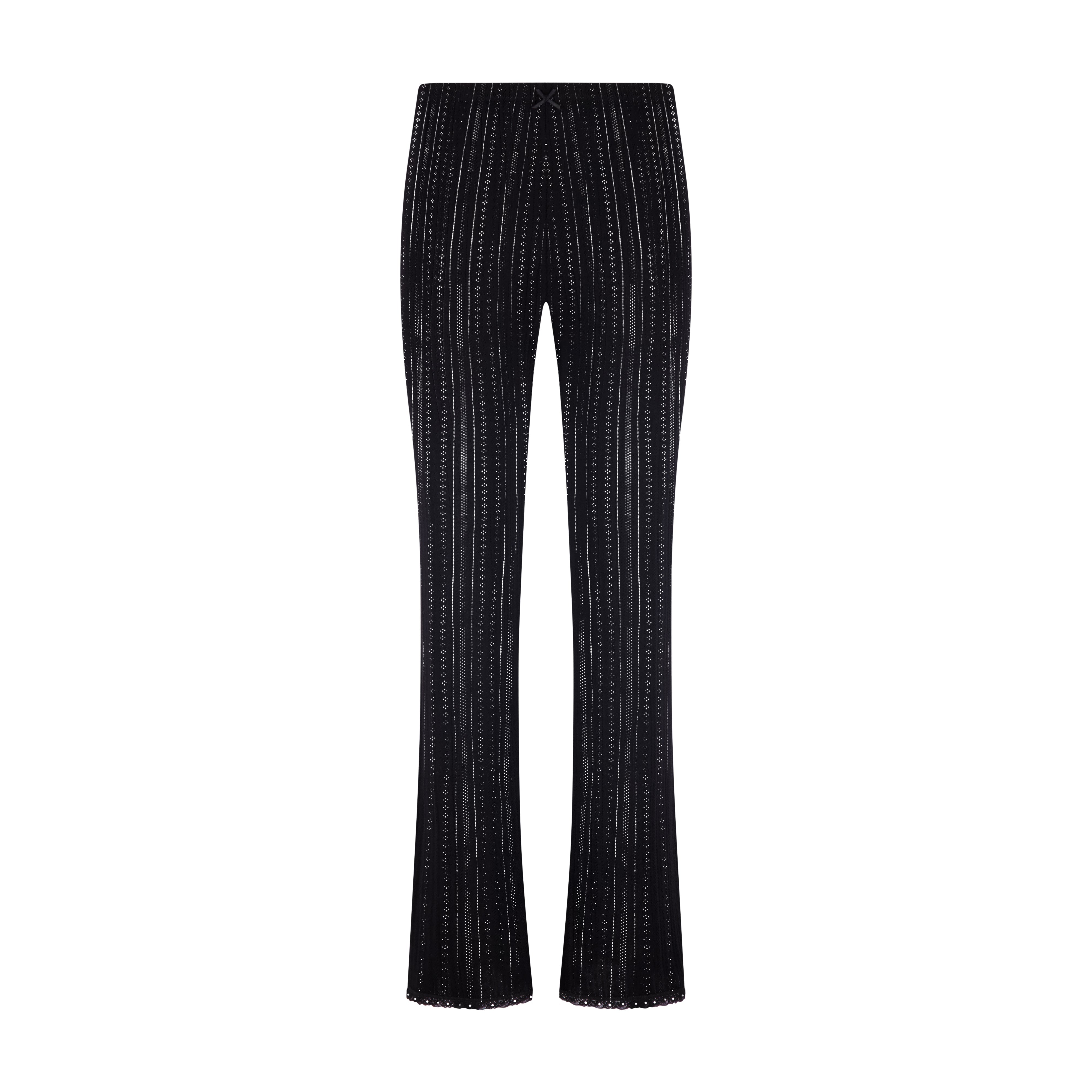 Long Pant - Black Windsor Pointelle w Black Lace