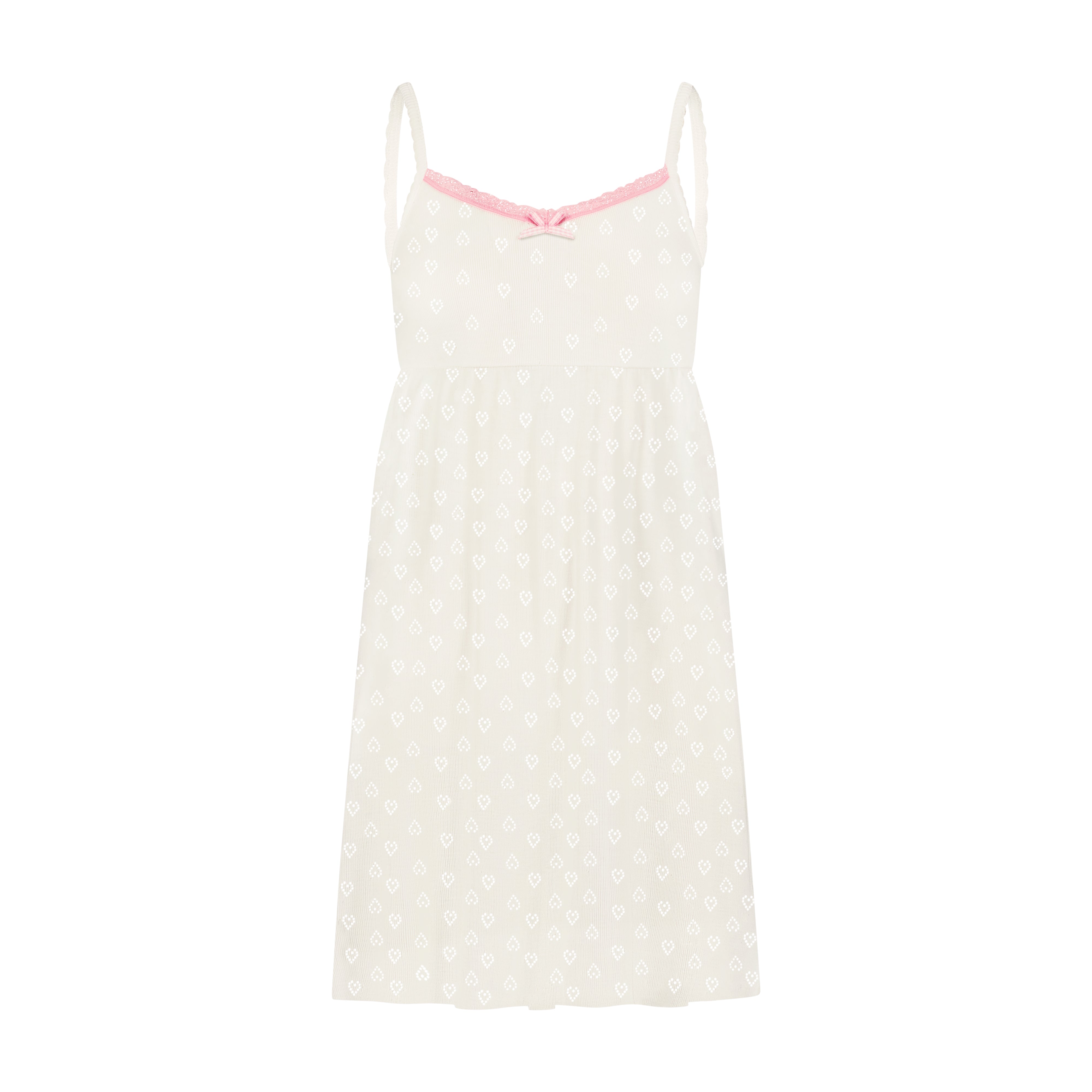 Babydoll Gown - Ivory Hearts Pointelle