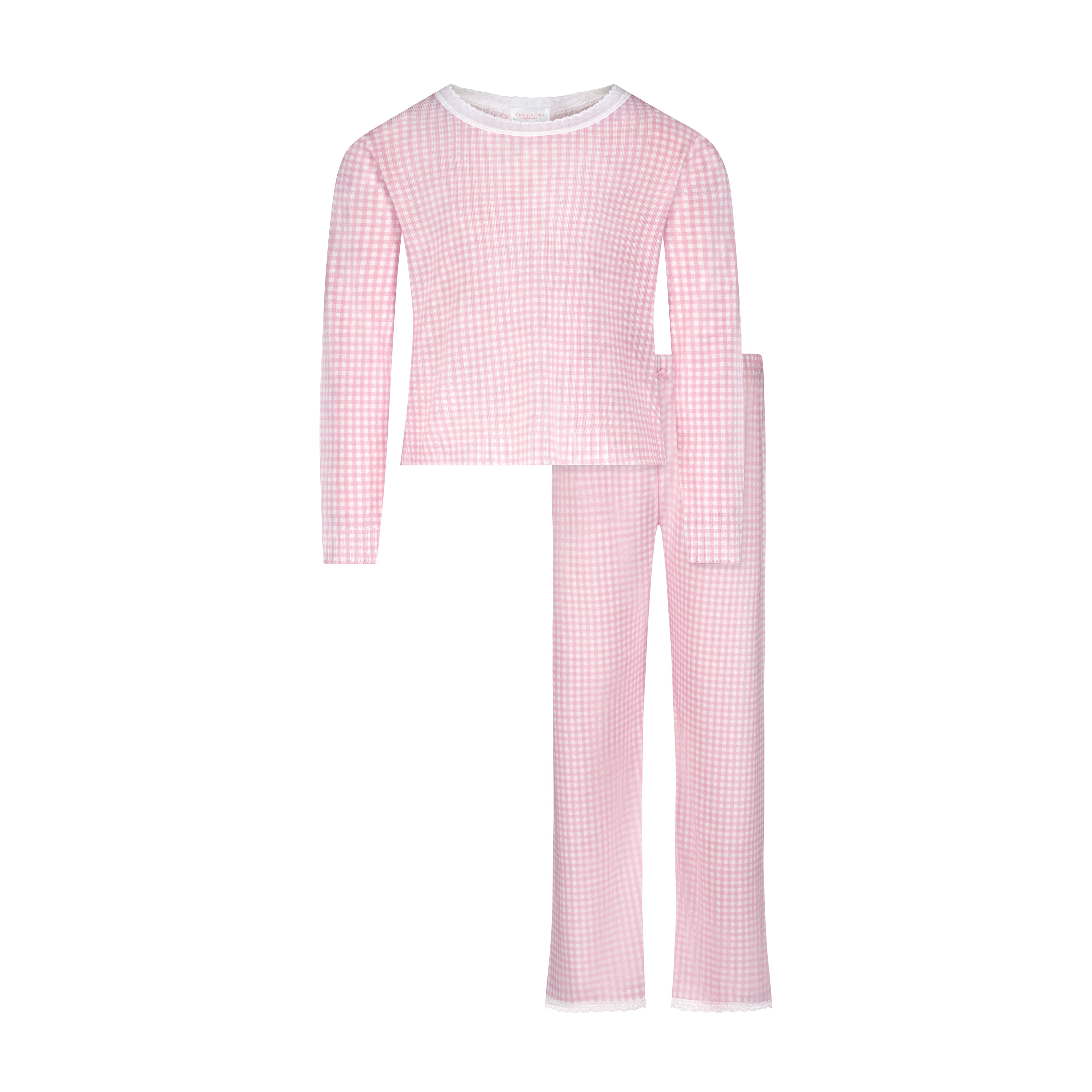 Girls Rachel Set Slouchy Top & Wide Leg Pant - Pink Gingham Print