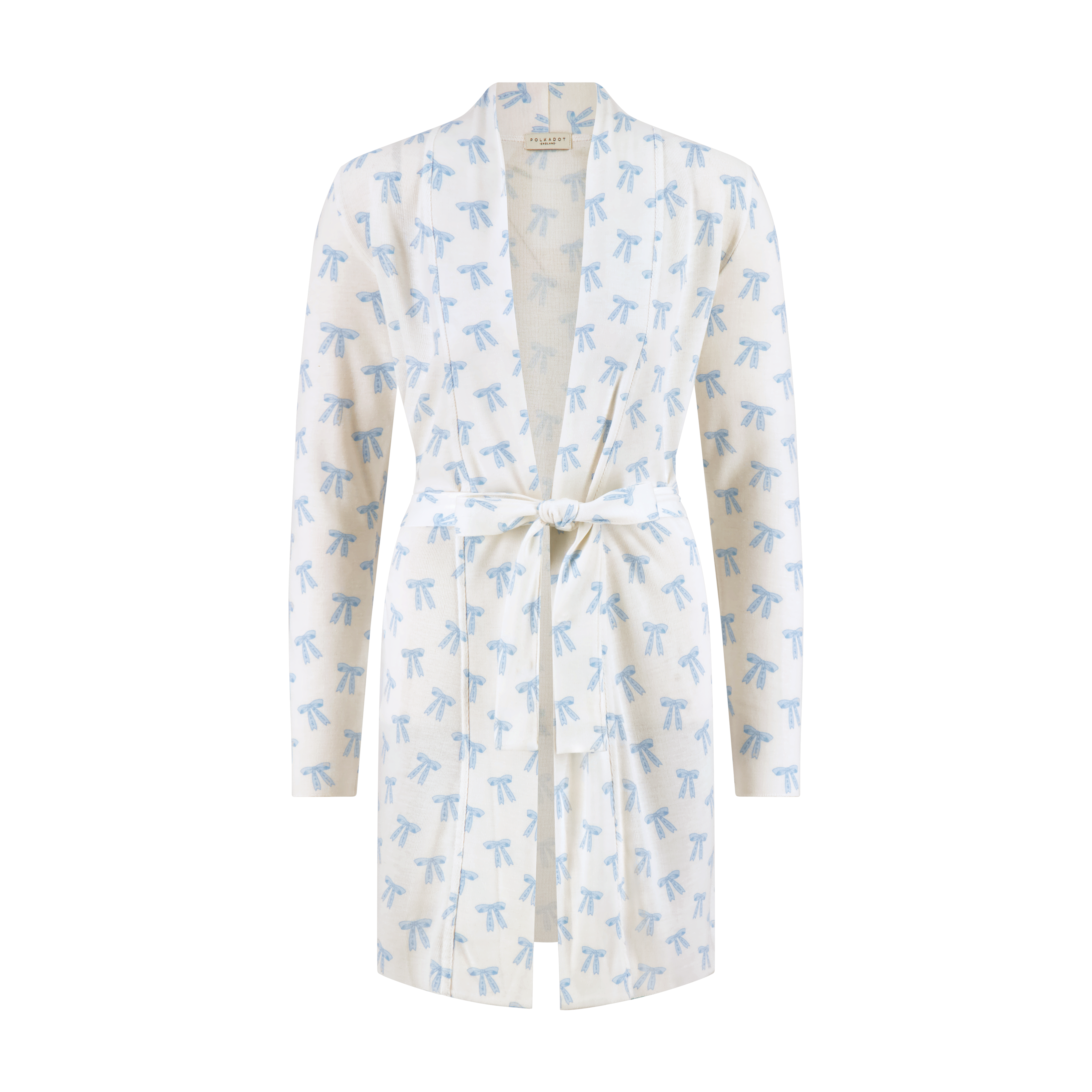 Cardigan Robe - Blue Forever Love Bow Print