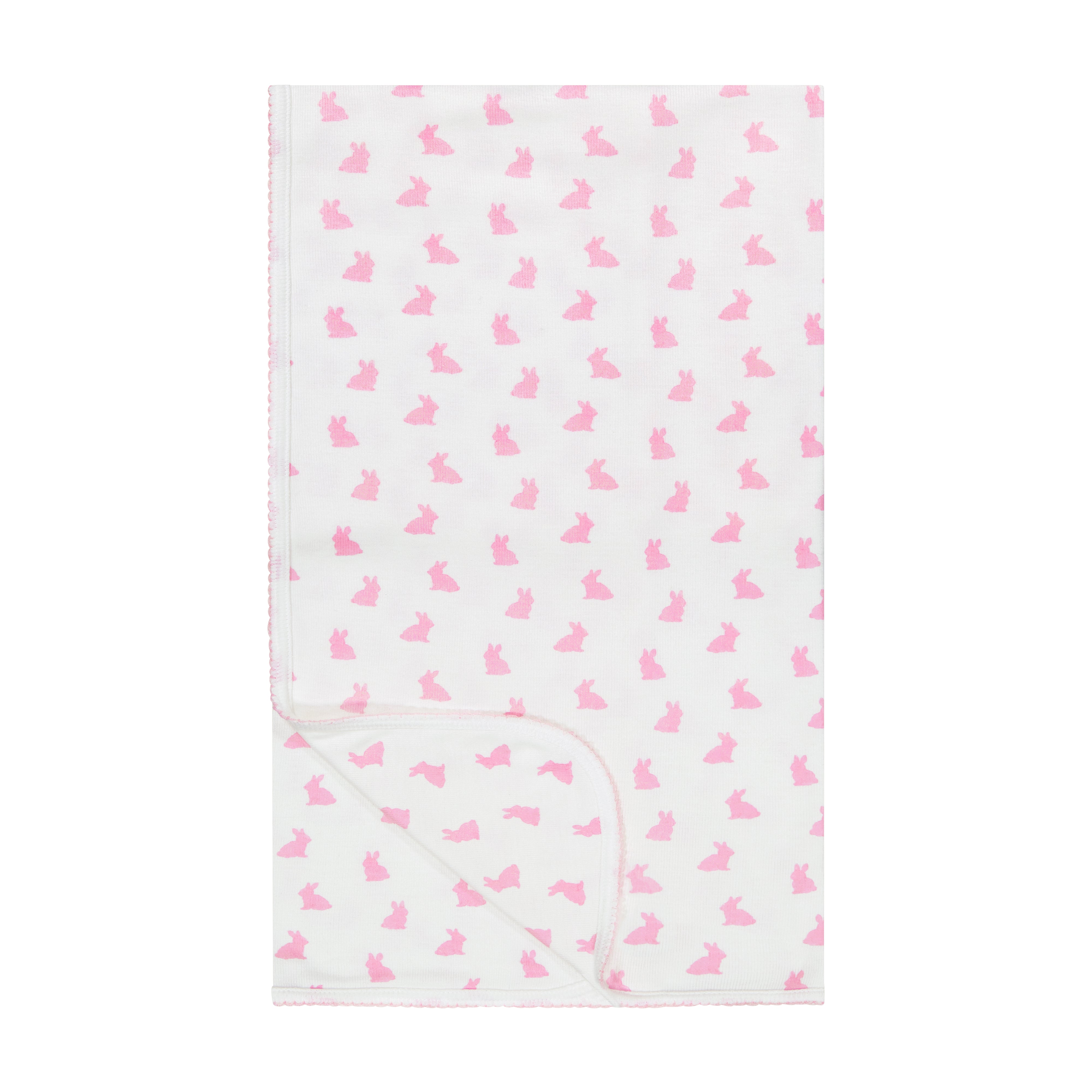 Girls Baby Blanket - Pink Bunny Print