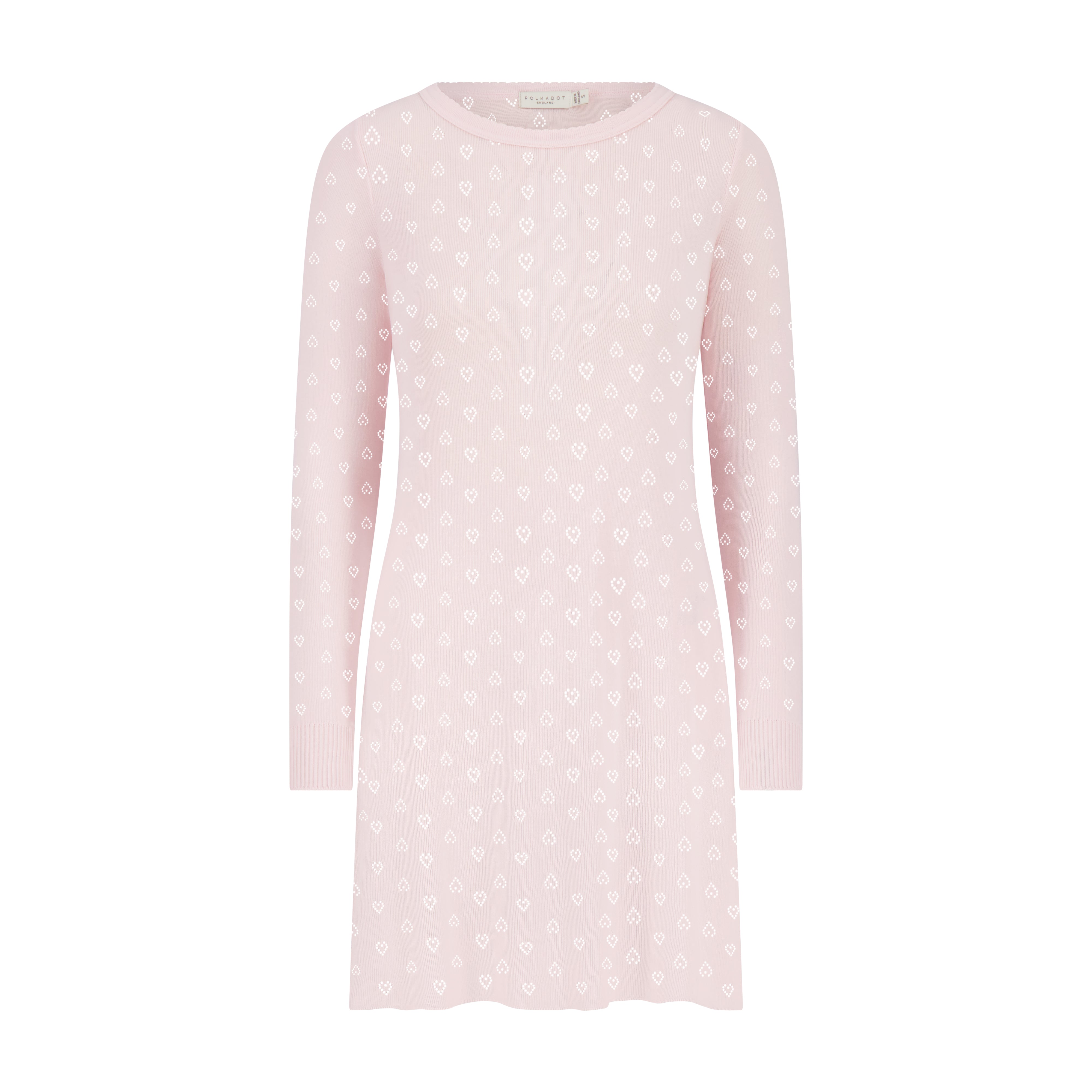 Stella Nightgown Long Sleeve - Shell Pink Hearts Pointelle