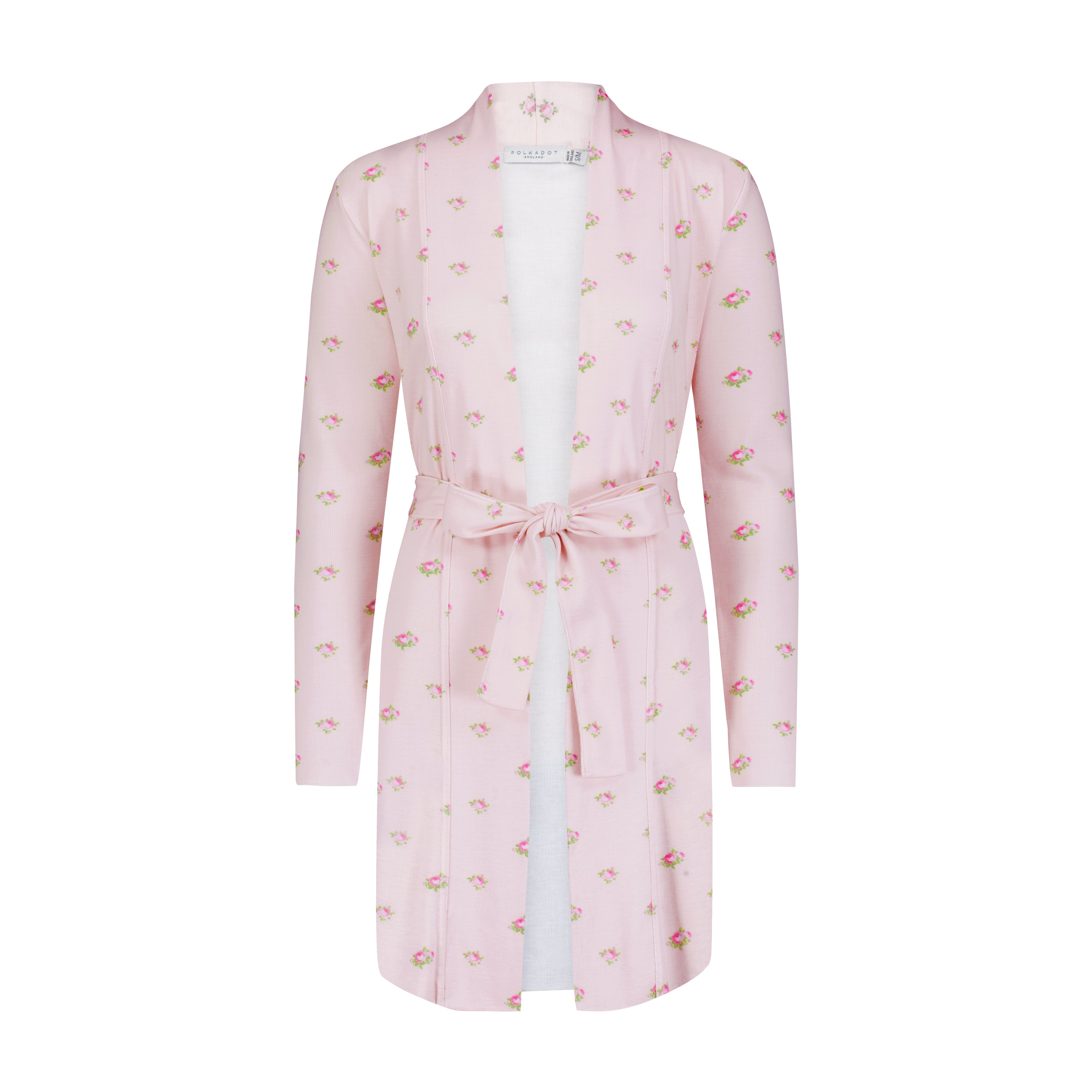 Cardigan Robe - Pink Vintage Rose Print