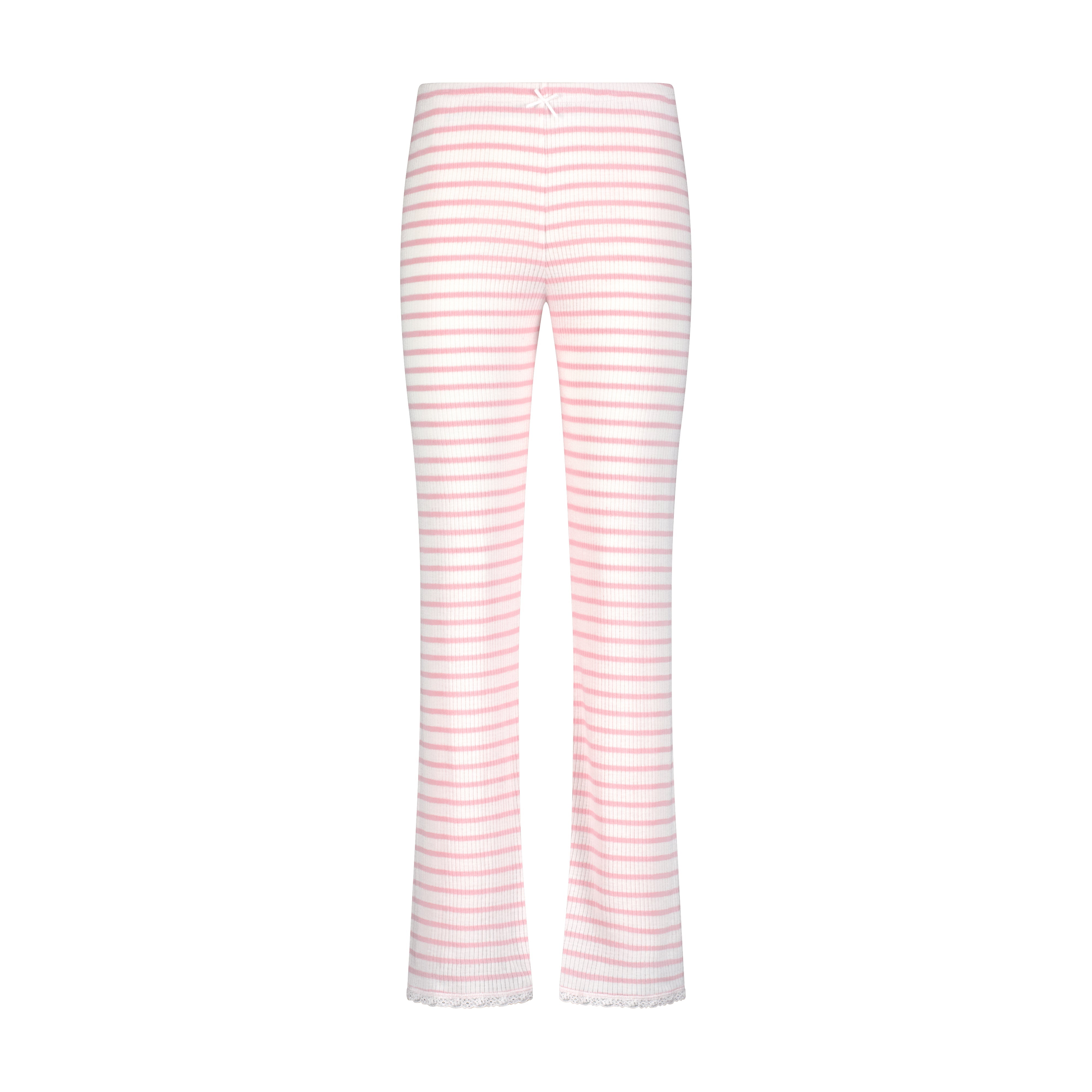 Natalie Pant - Pink Wide Harbor Rib Stripe