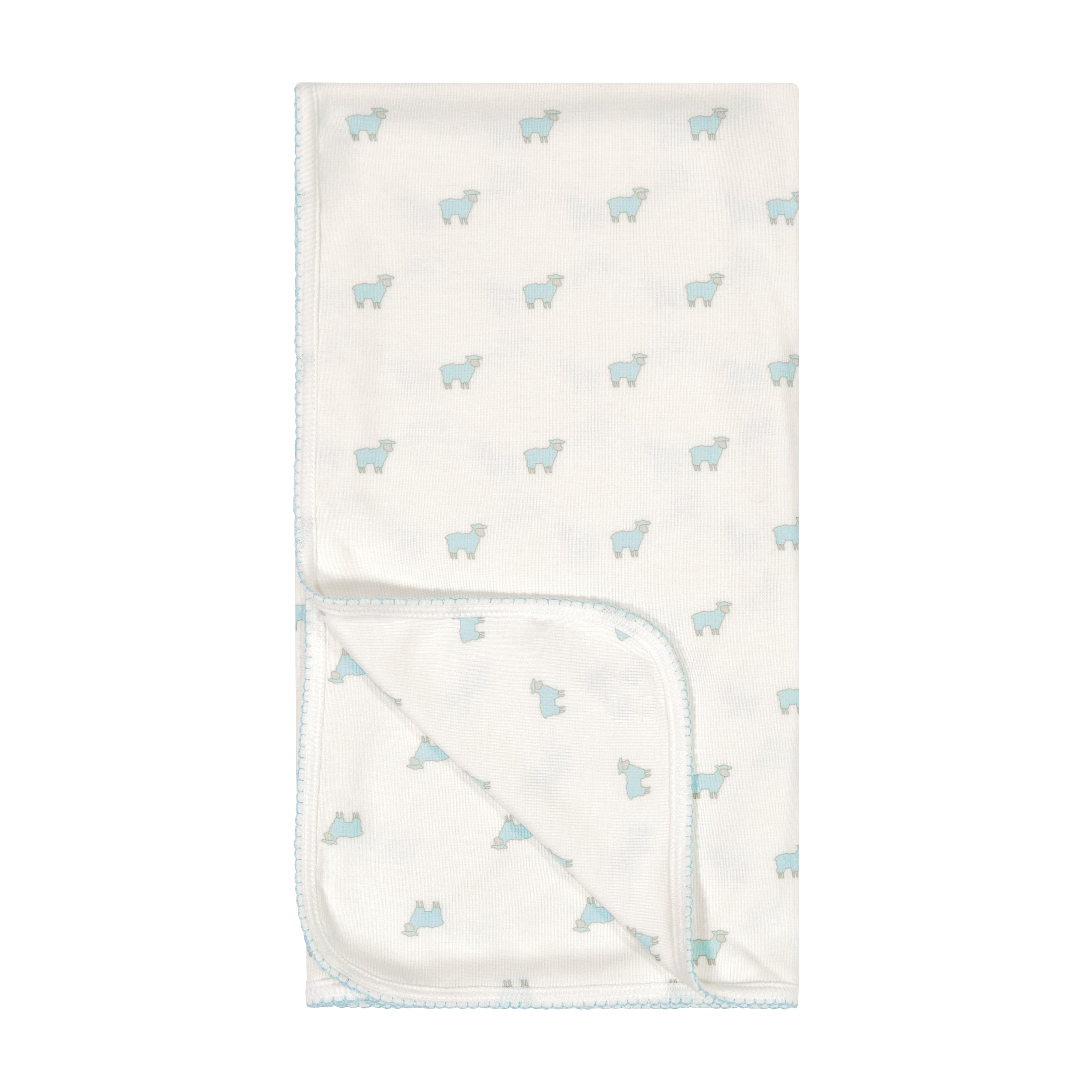 Boys Baby Blanket - Blue Sheep Print