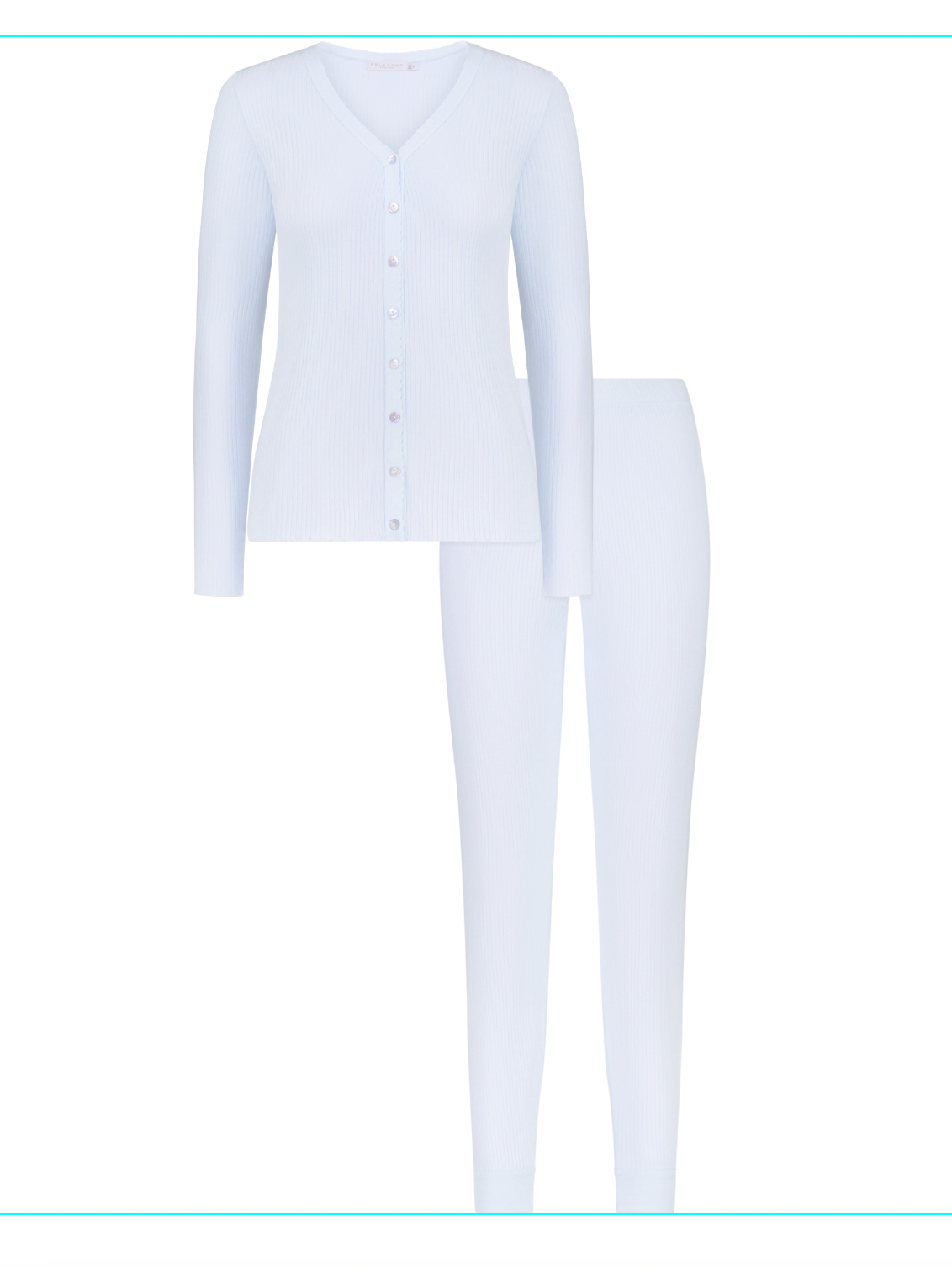 Jane Slouchy Rib PJ Set - Pale Blue