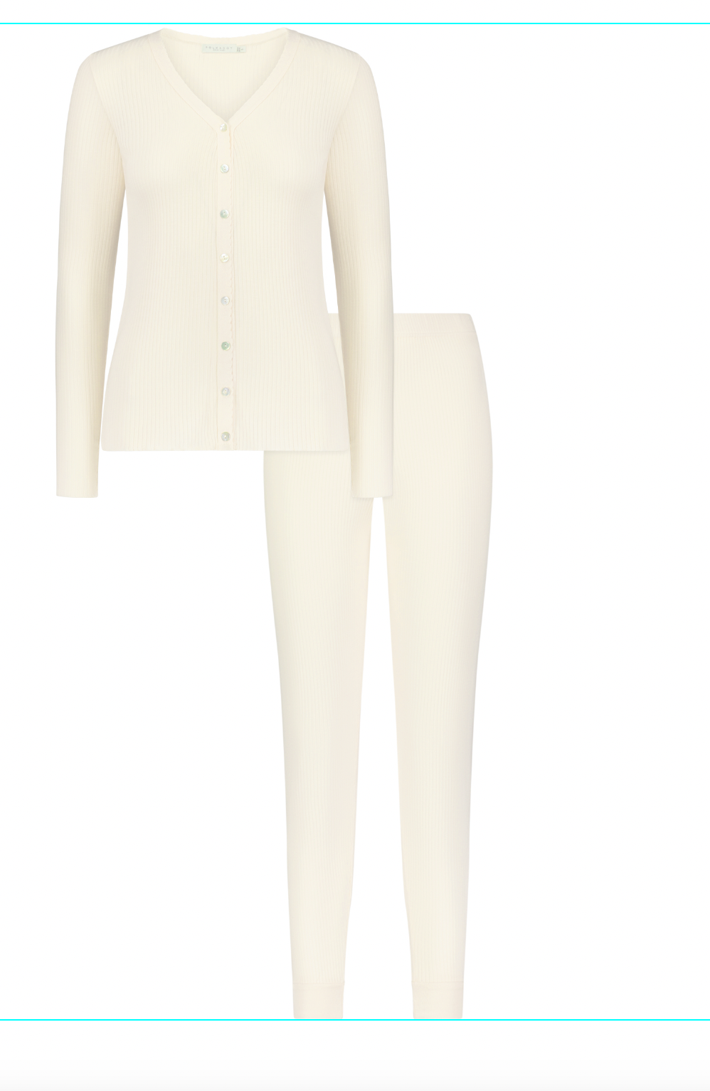 Jane Slouchy Rib PJ Set - Lemon