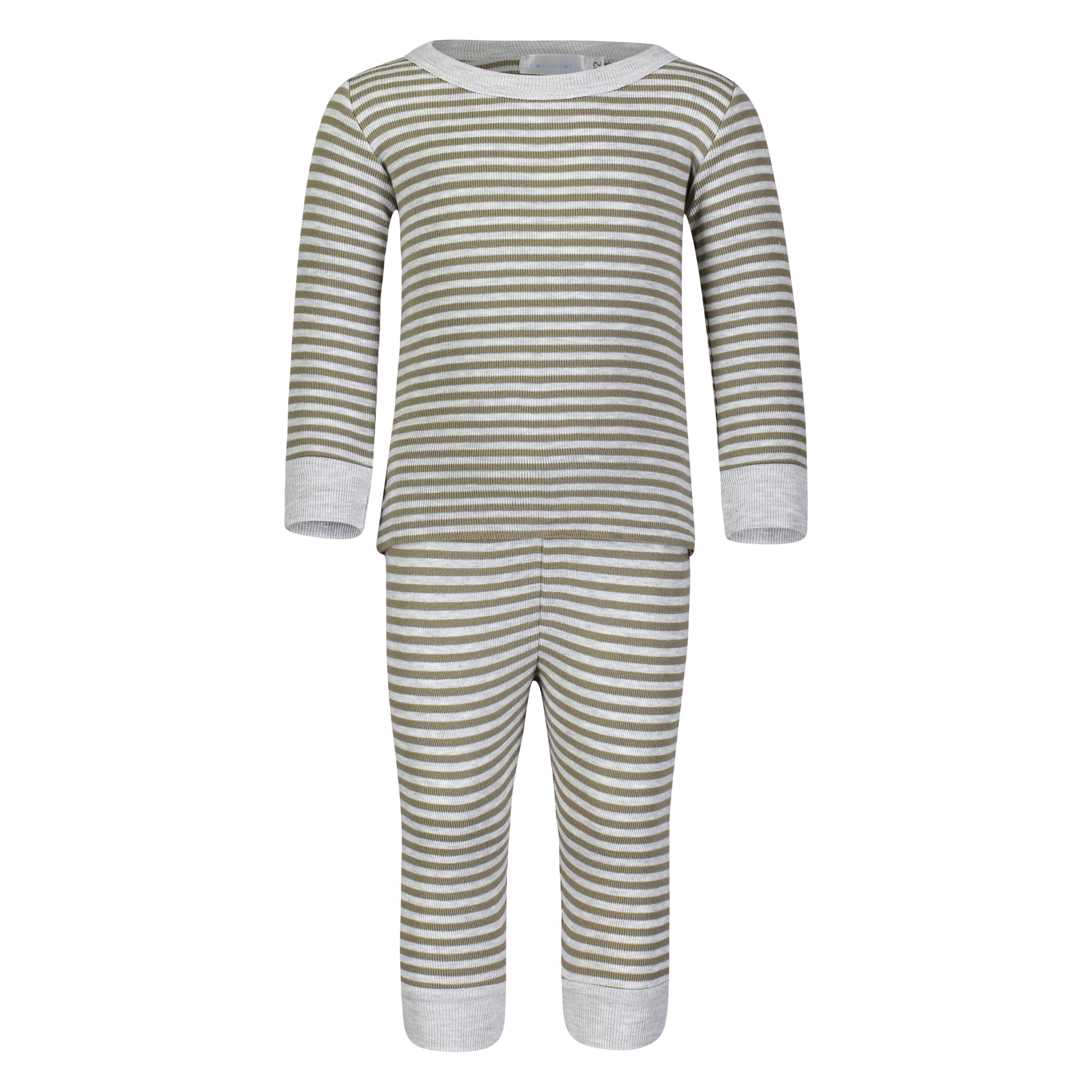 Boys & Baby Set Crew LS & Pant - Loden/Heather Grey Sailor Stripe