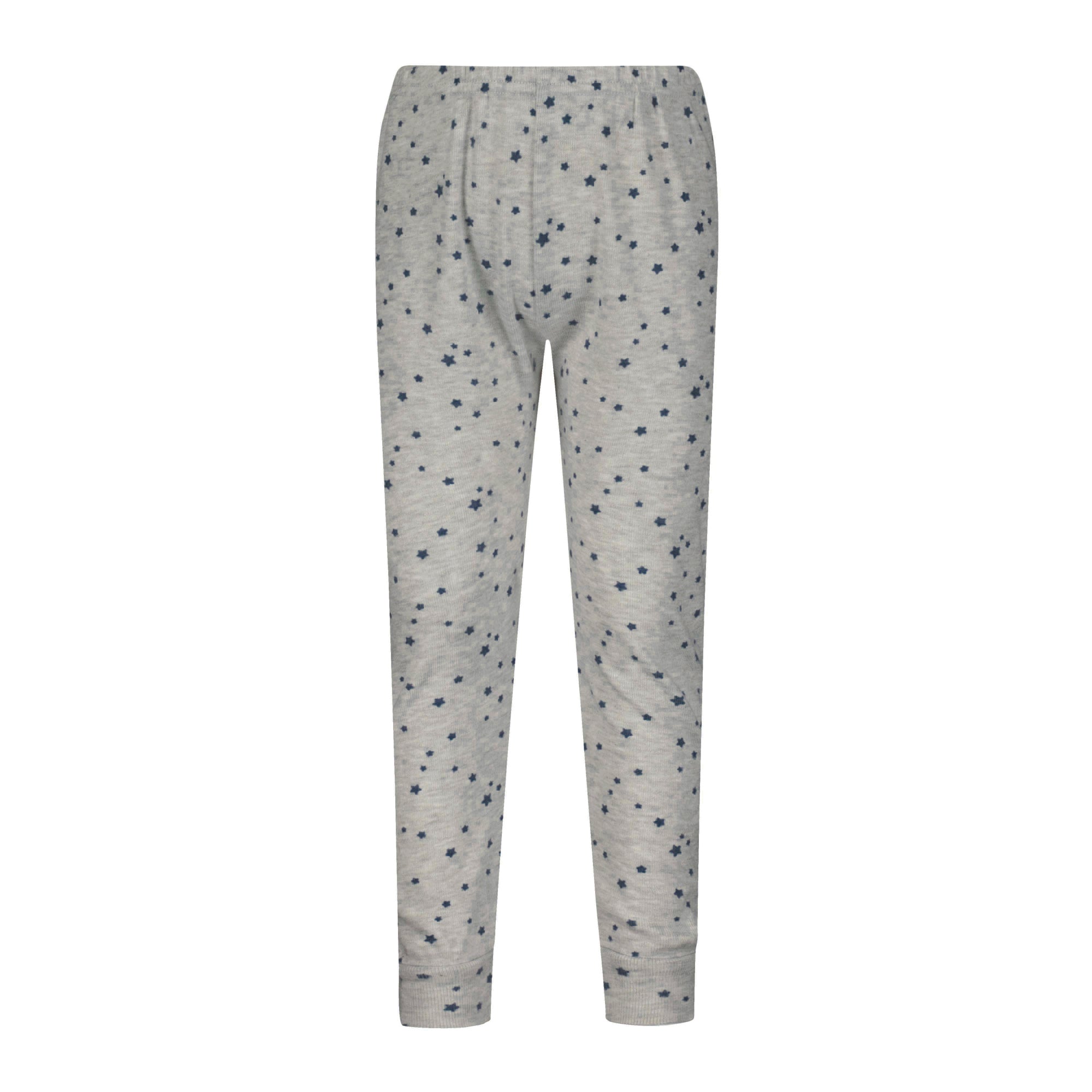 Boys & Baby Henry Classic Set Crew LS & Pant - Navy Stars Print on Heather Grey