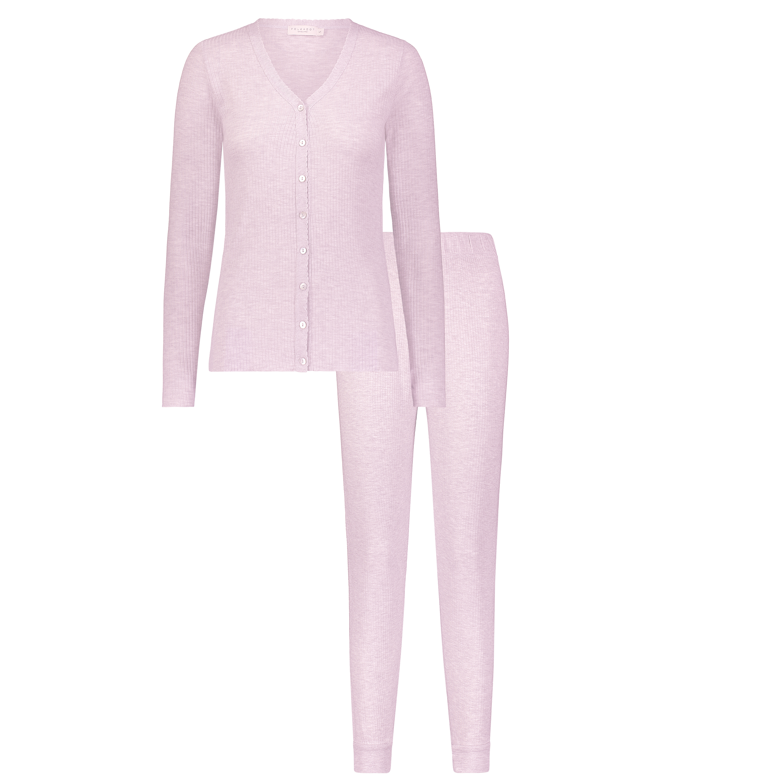 Jane Slouchy Rib PJ Set - Pink Blush