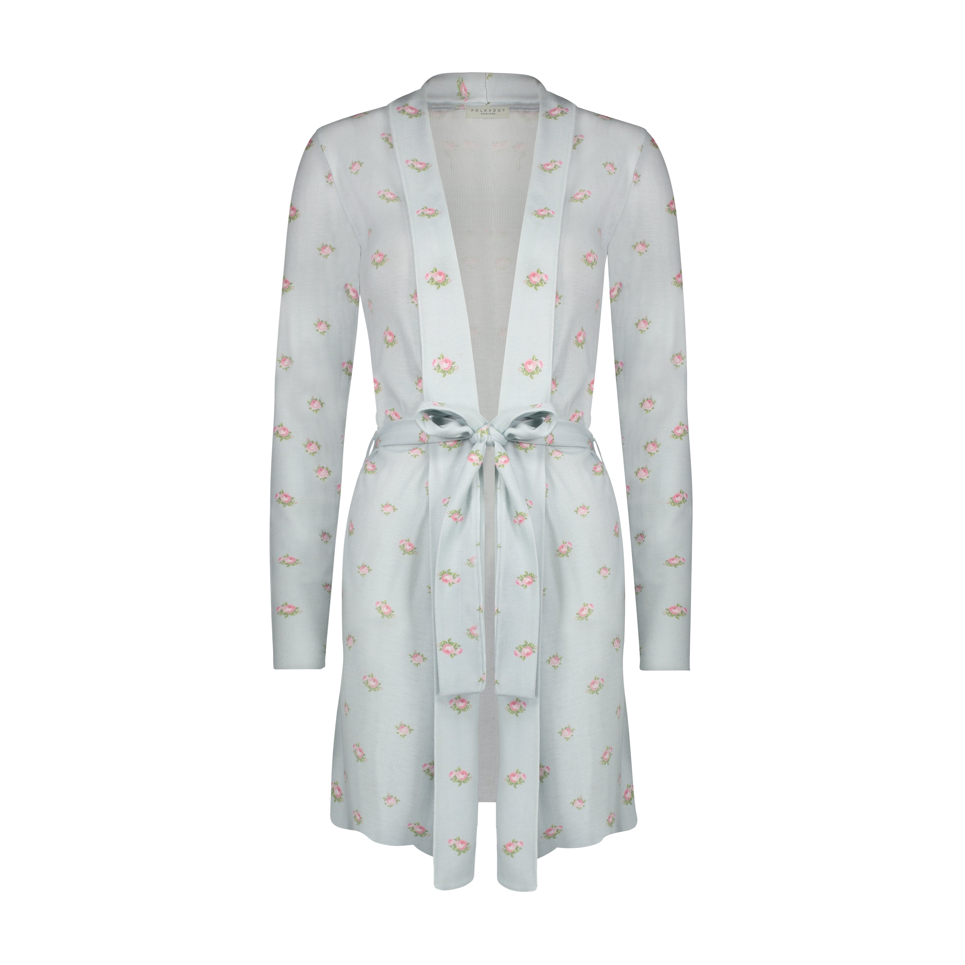 Cardigan Robe - Blue Ciel Rose Print