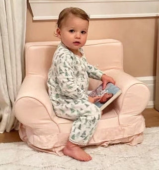 Girls & Baby Set Crew LS & Pant - Fir Tree Print