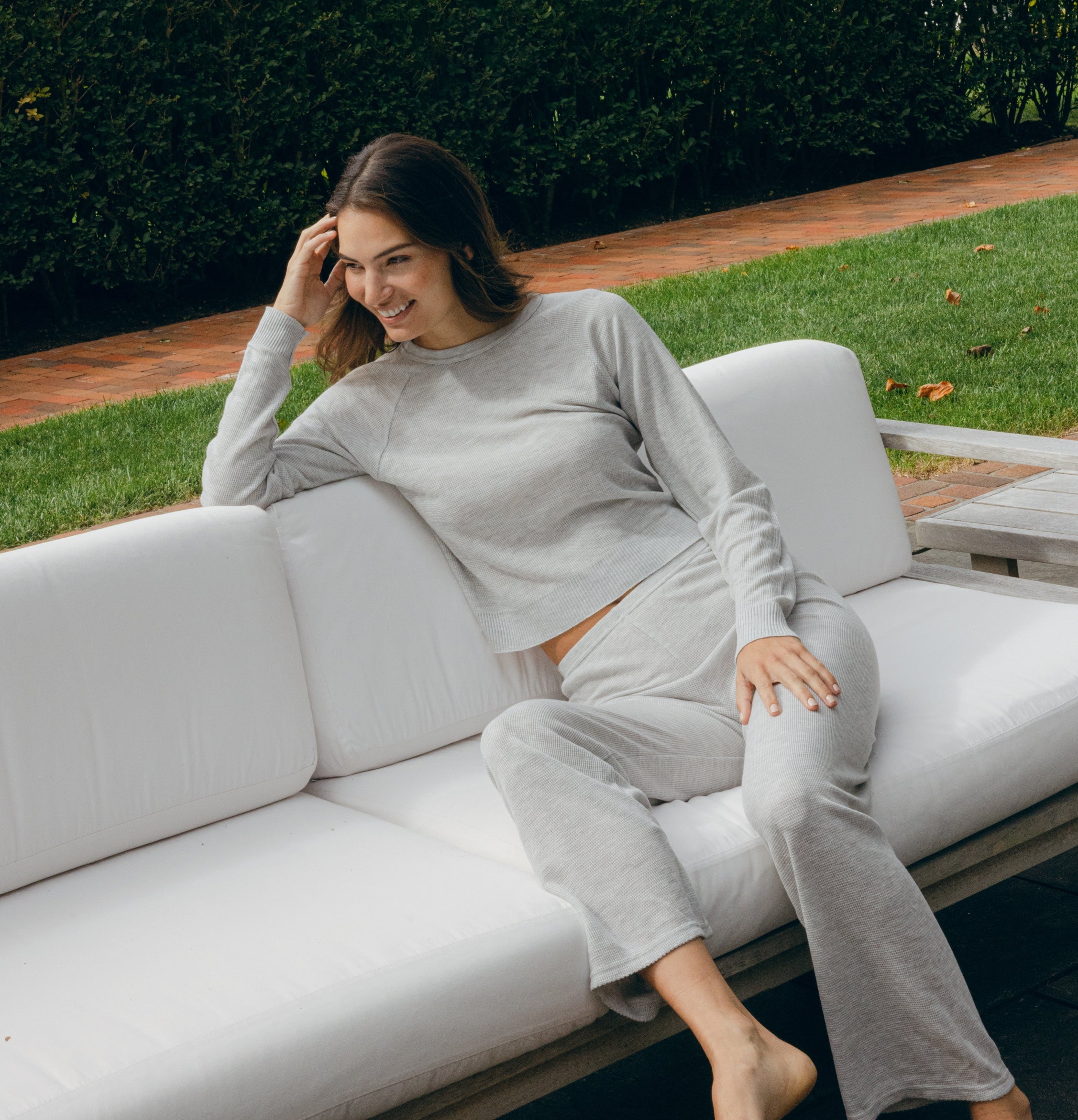Natalie Pant - Waffle Heather Grey