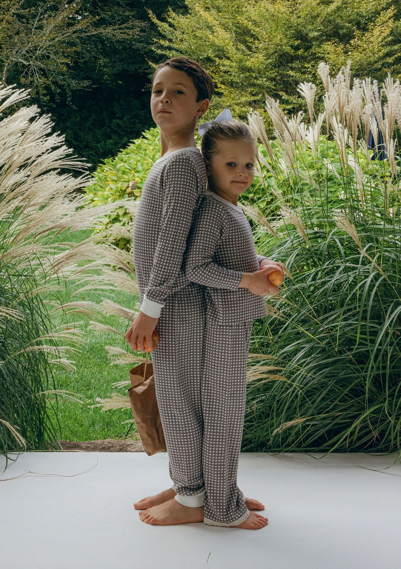 Kids Brown Gingham Print - Lookbook