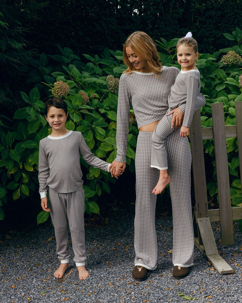 Kids Brown Gingham Print - Lookbook