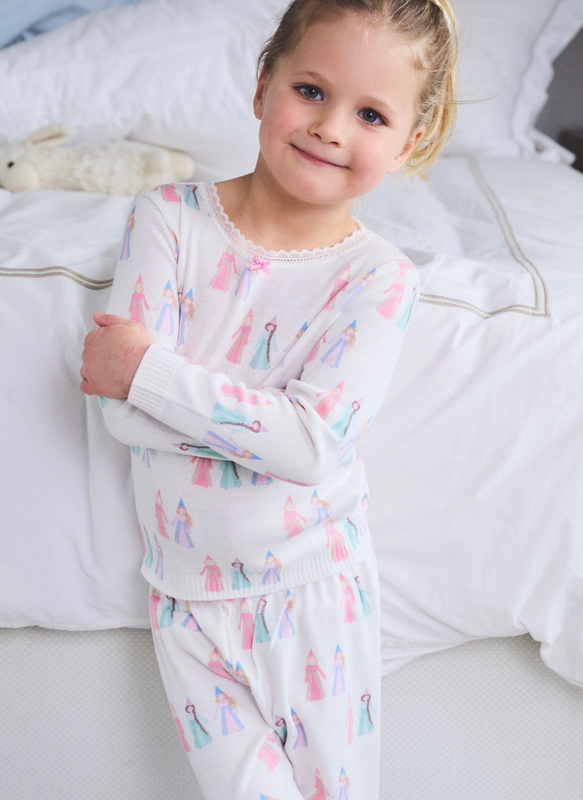 GIRLS 2 pc SET CREW LS & PANT Fairy Princess Print