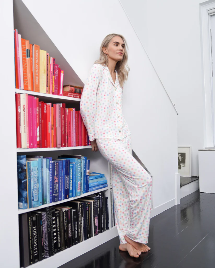 CHARLEY Pajama Set in Dot Watercolor Print