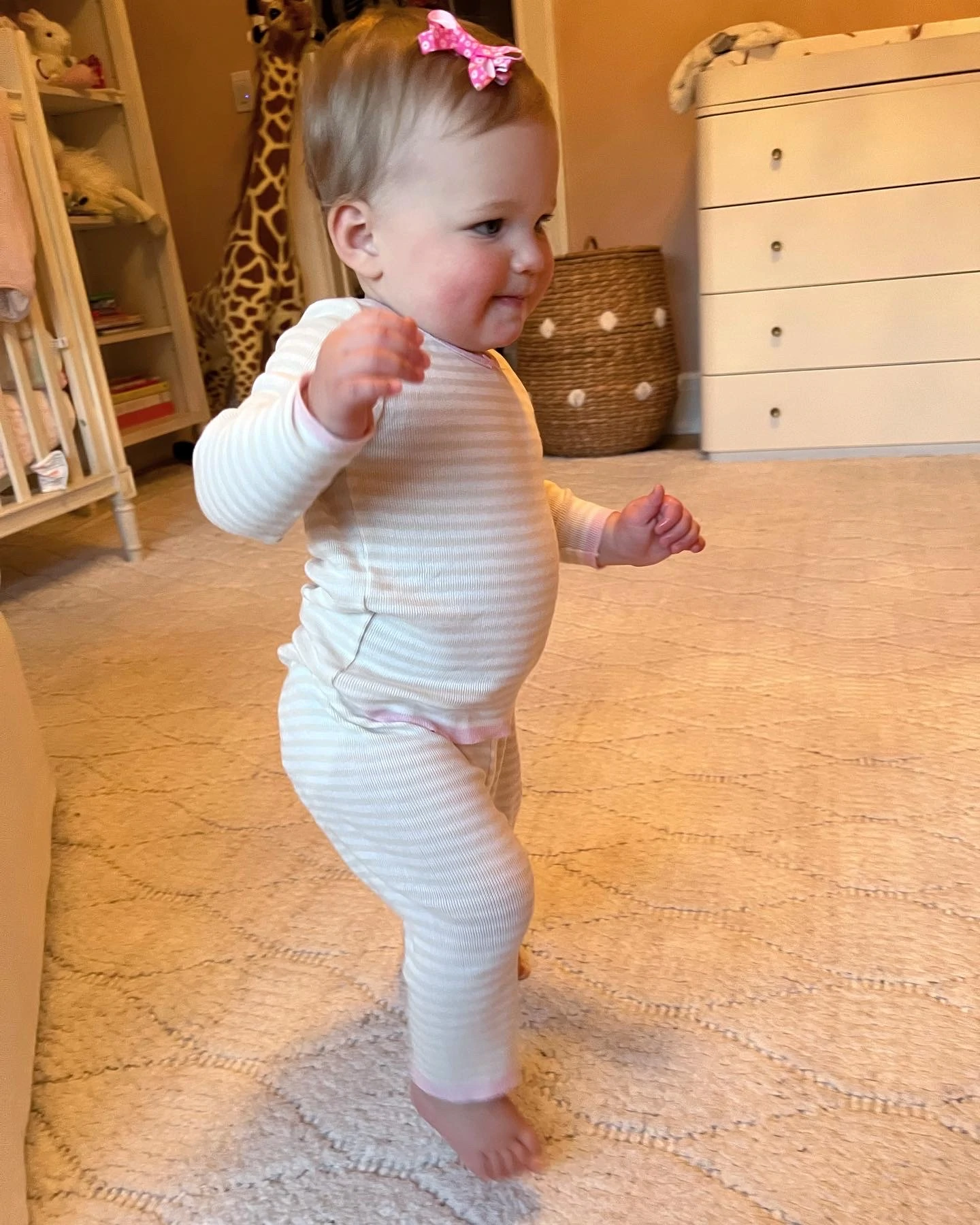 Girls Pant - Oatmeal Sailor Stripe