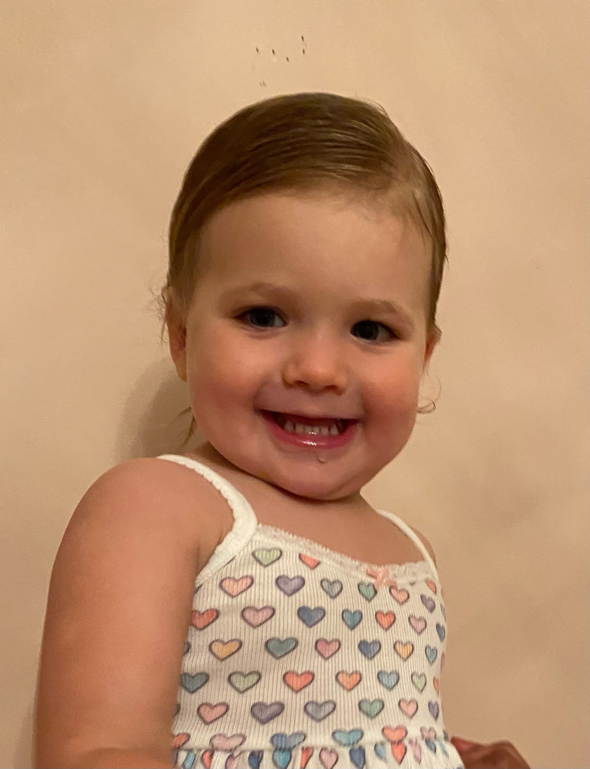 Girls Lee Babydoll Gown - Rainbow Hearts Print