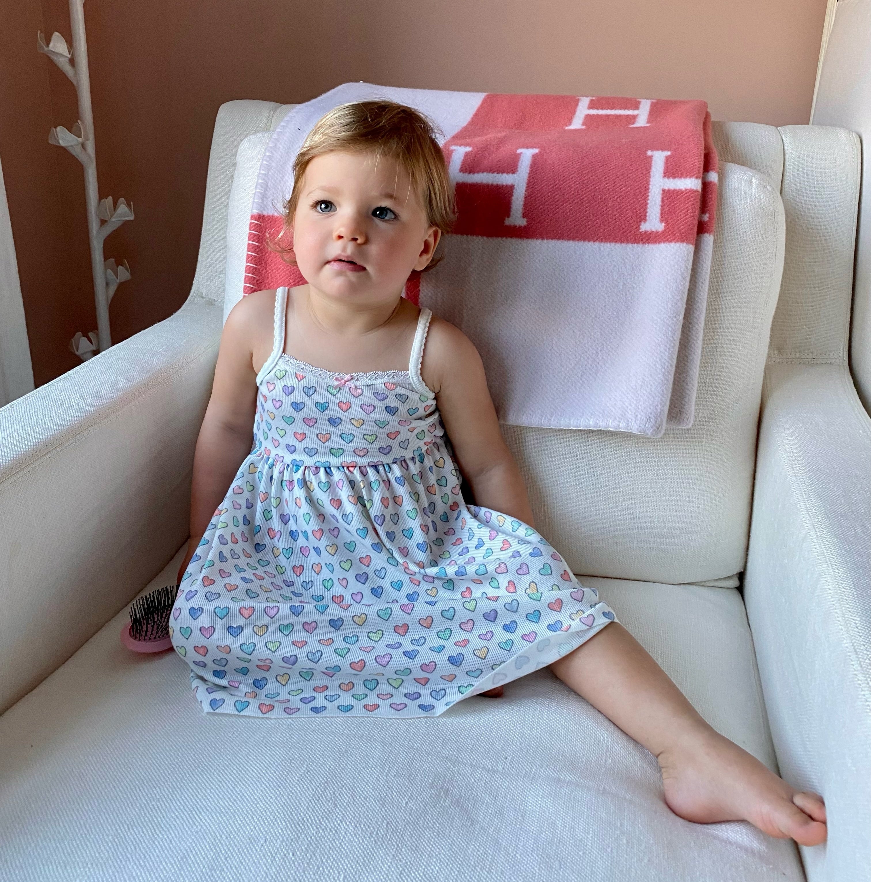 Girls Babydoll Gown - Rainbow Hearts Print