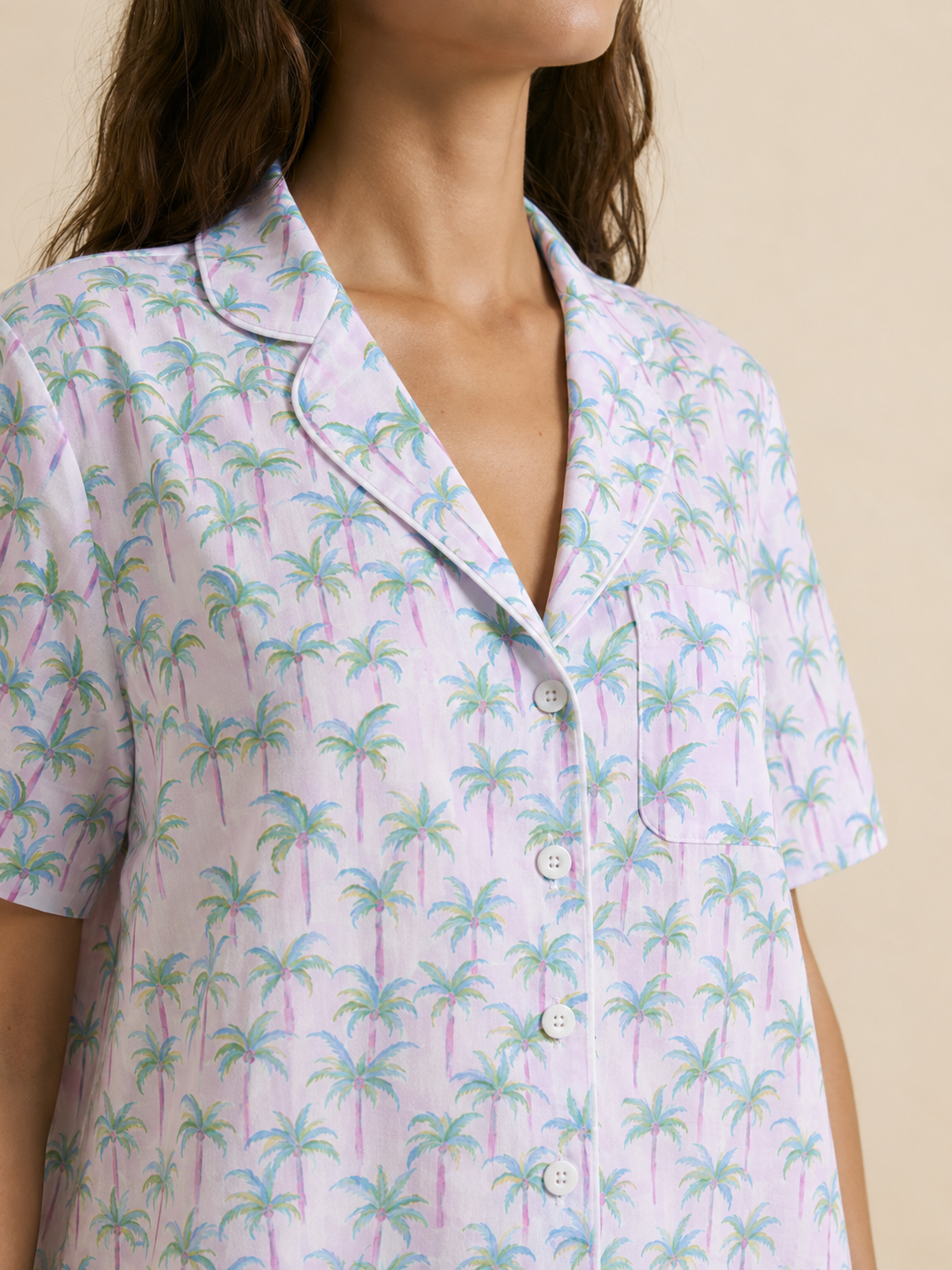 Harry Pajama Set - Pink Palm Print