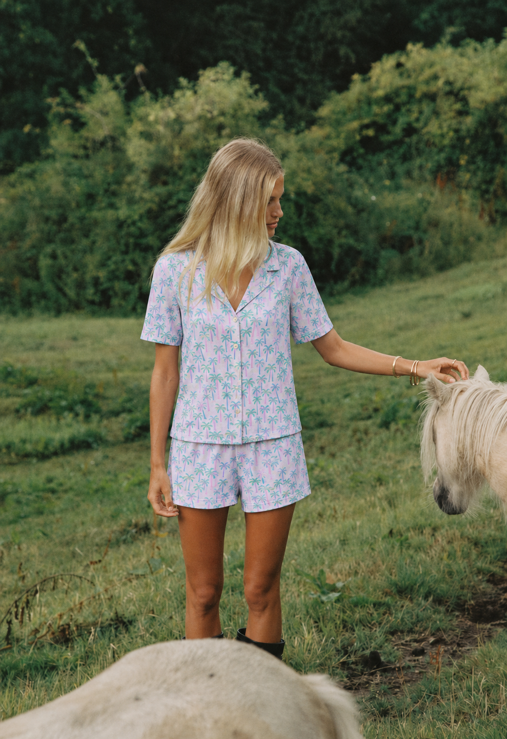 Harry Pajama Set - Pink Palm Print