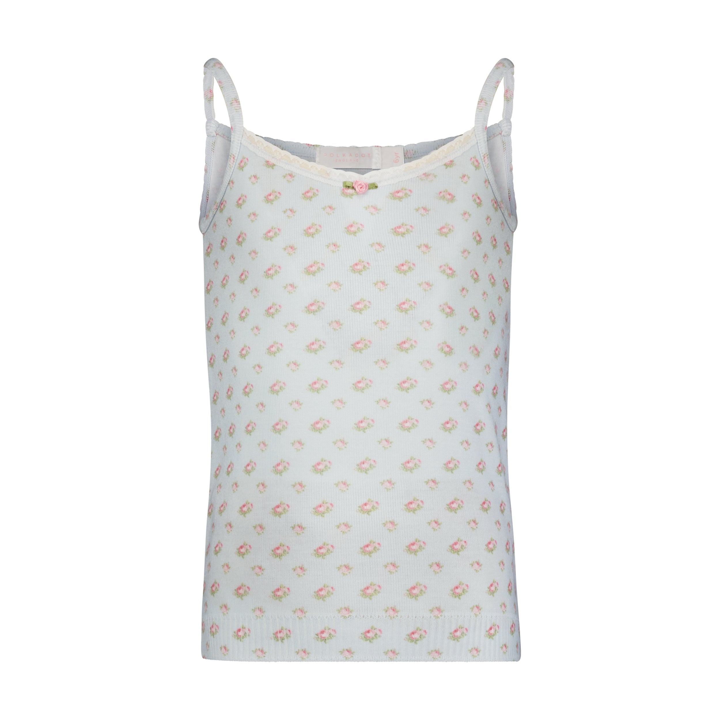 Girls Cami - Blue Ciel Ditsy Rose Print