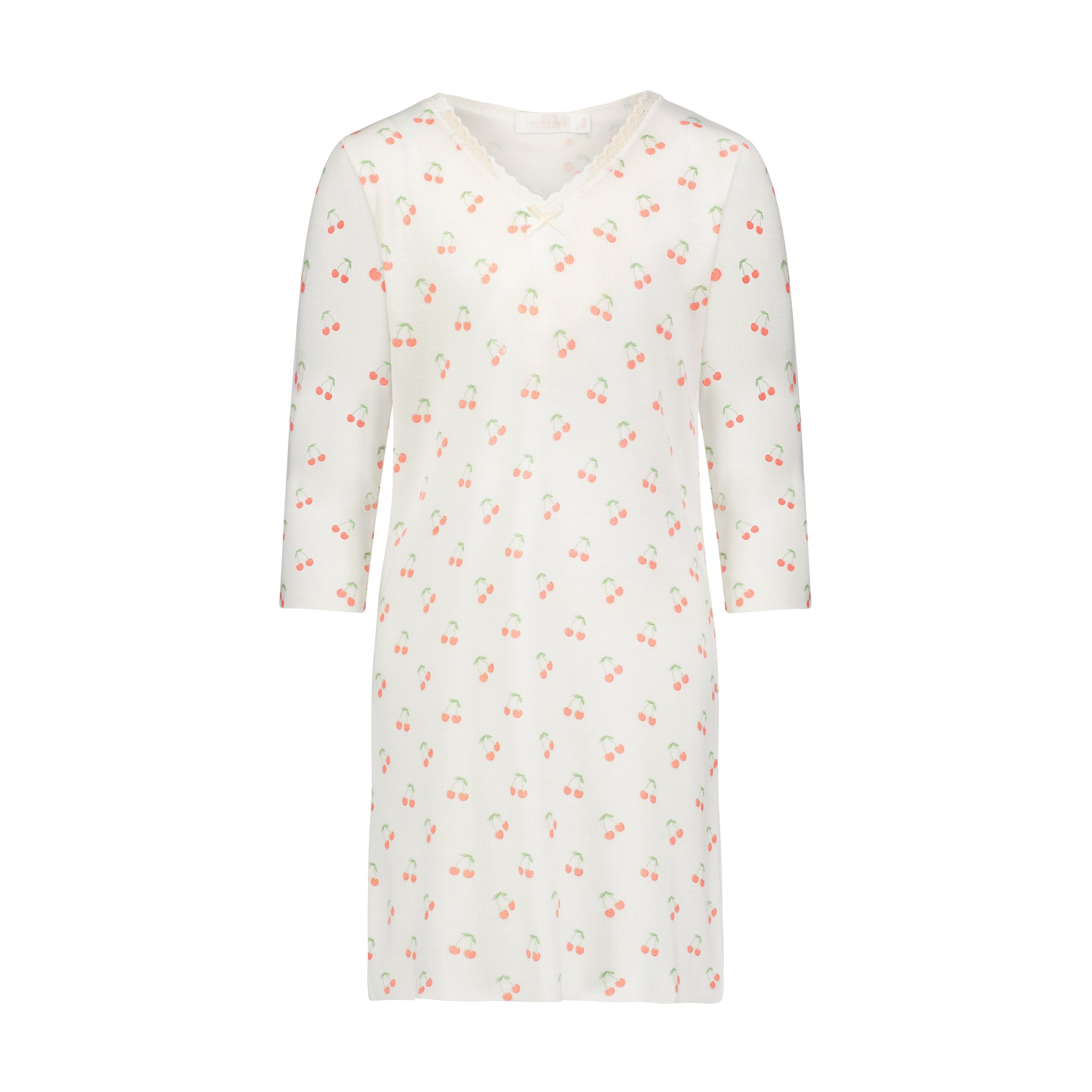 Girls Dress V Long Sleeve - Cherry Print