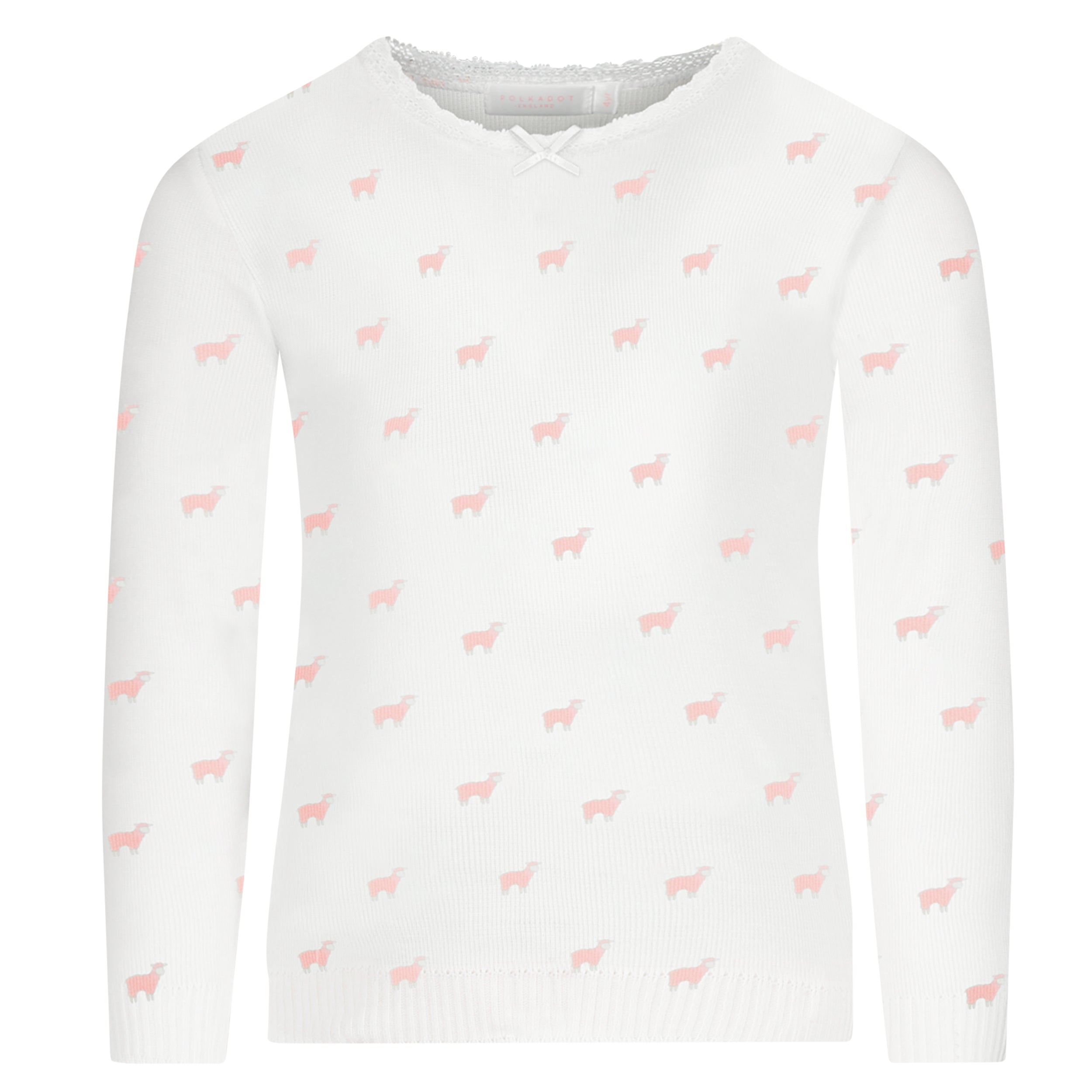 Baby Girls & Girls Classic Set Crew LS & Pant - Pink Sheep Print
