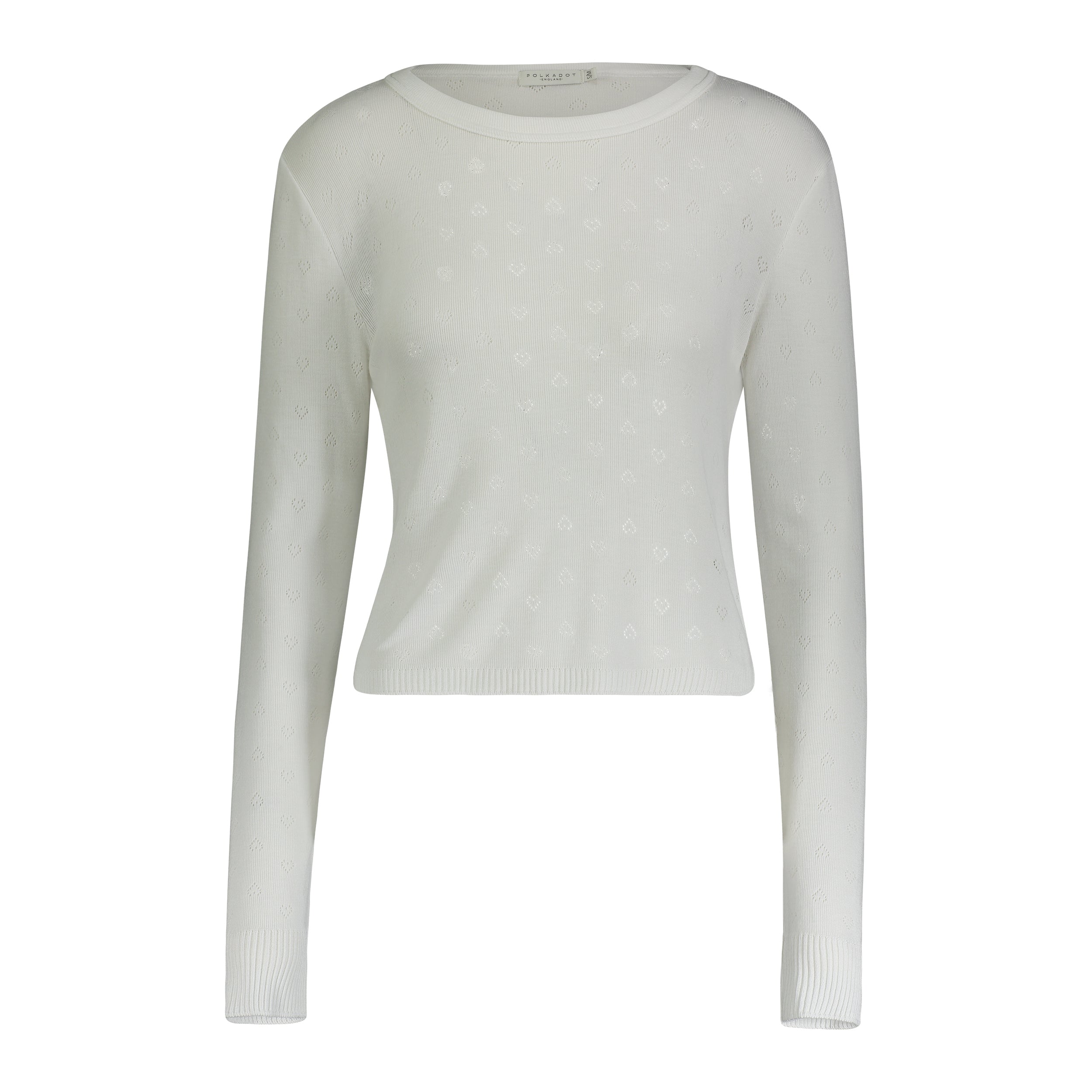 Parker Cropped Slouchy - Cream Hearts Pointelle