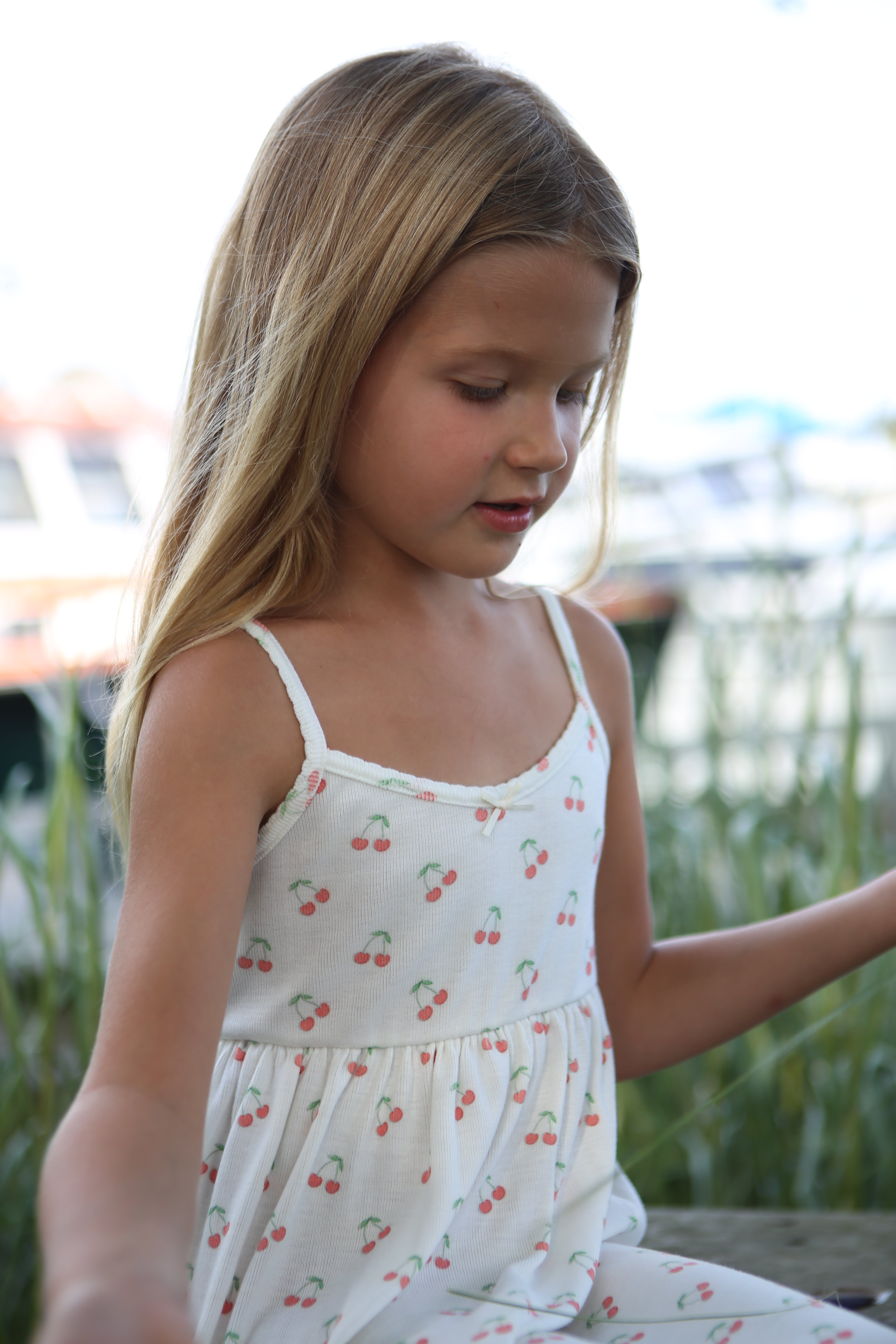 Girls Lee Babydoll Gown - Cherry Print