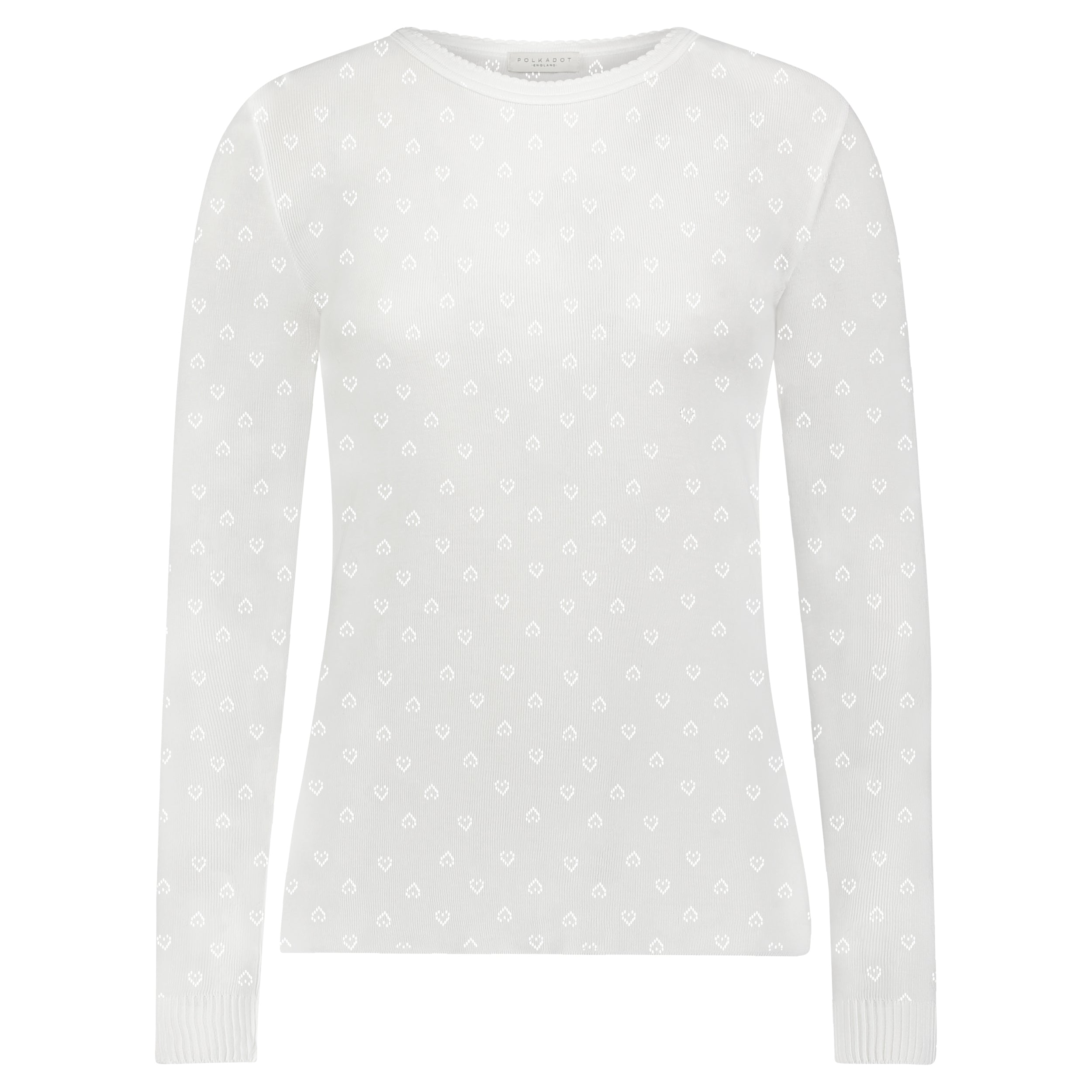 Rachel Slouchy - Pearl White Hearts Pointelle
