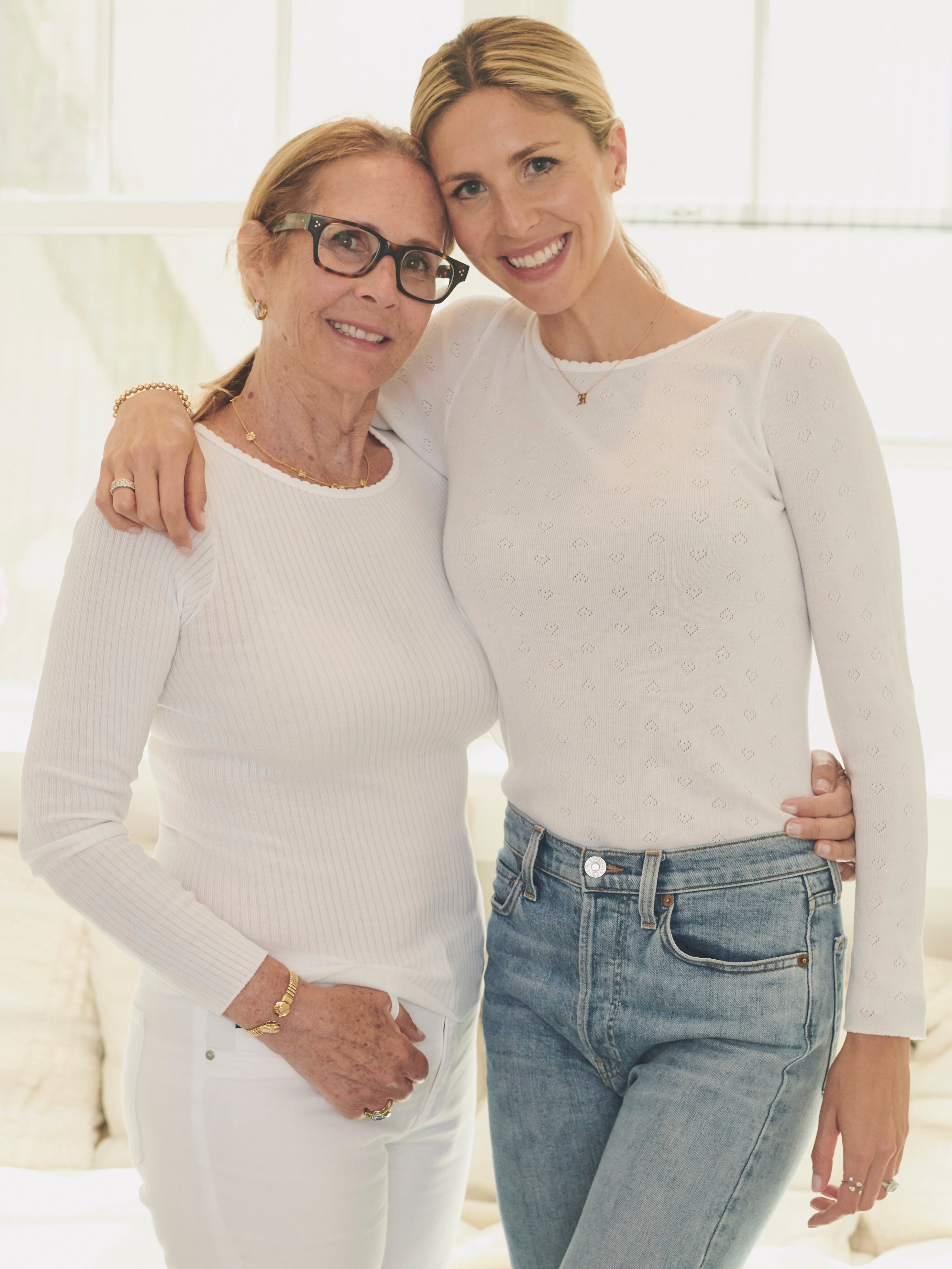 Val Crew Long Sleeve - Pearl White Rib Knit