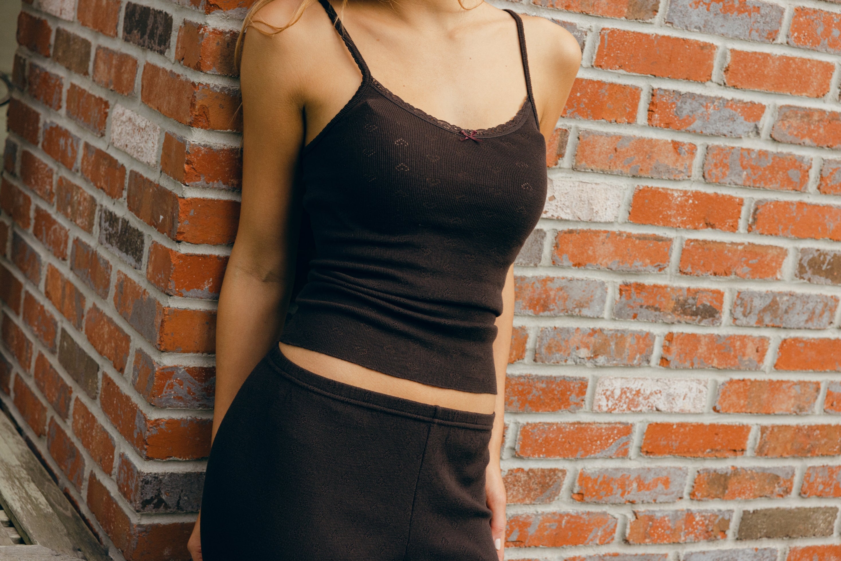 Brown Hearts Pointelle - Lookbook Photos