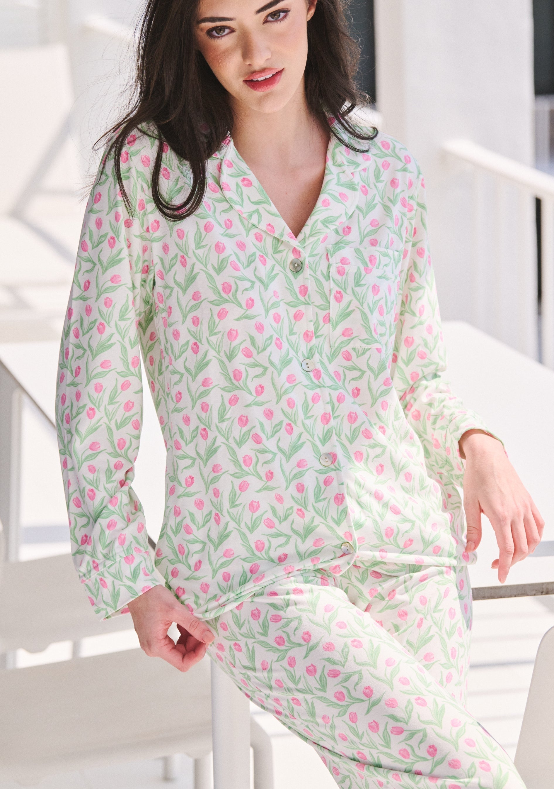 Charley Pajama Set - Tulip Print
