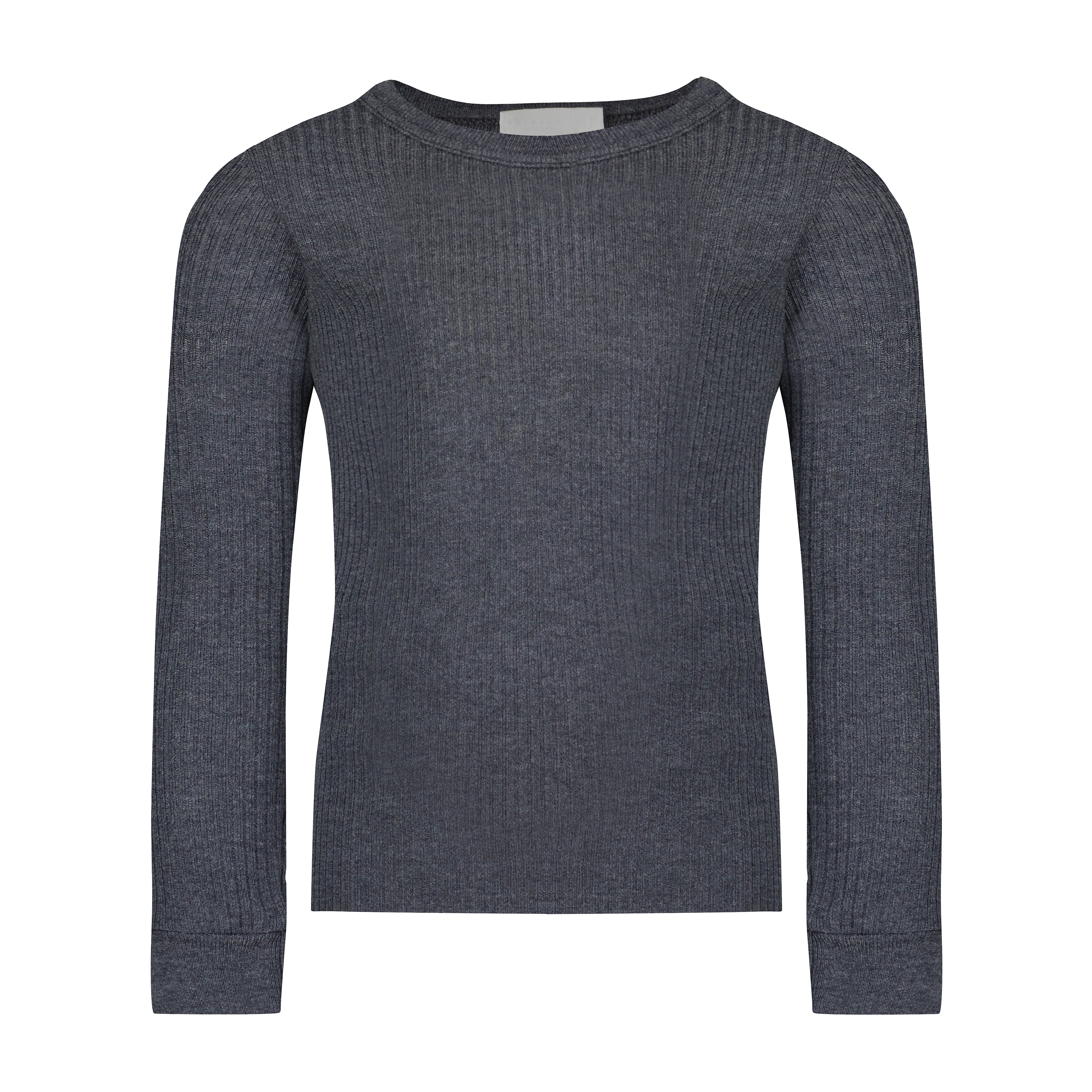 Boys & Baby Crew Long Sleeve - Charcoal Rib Knit