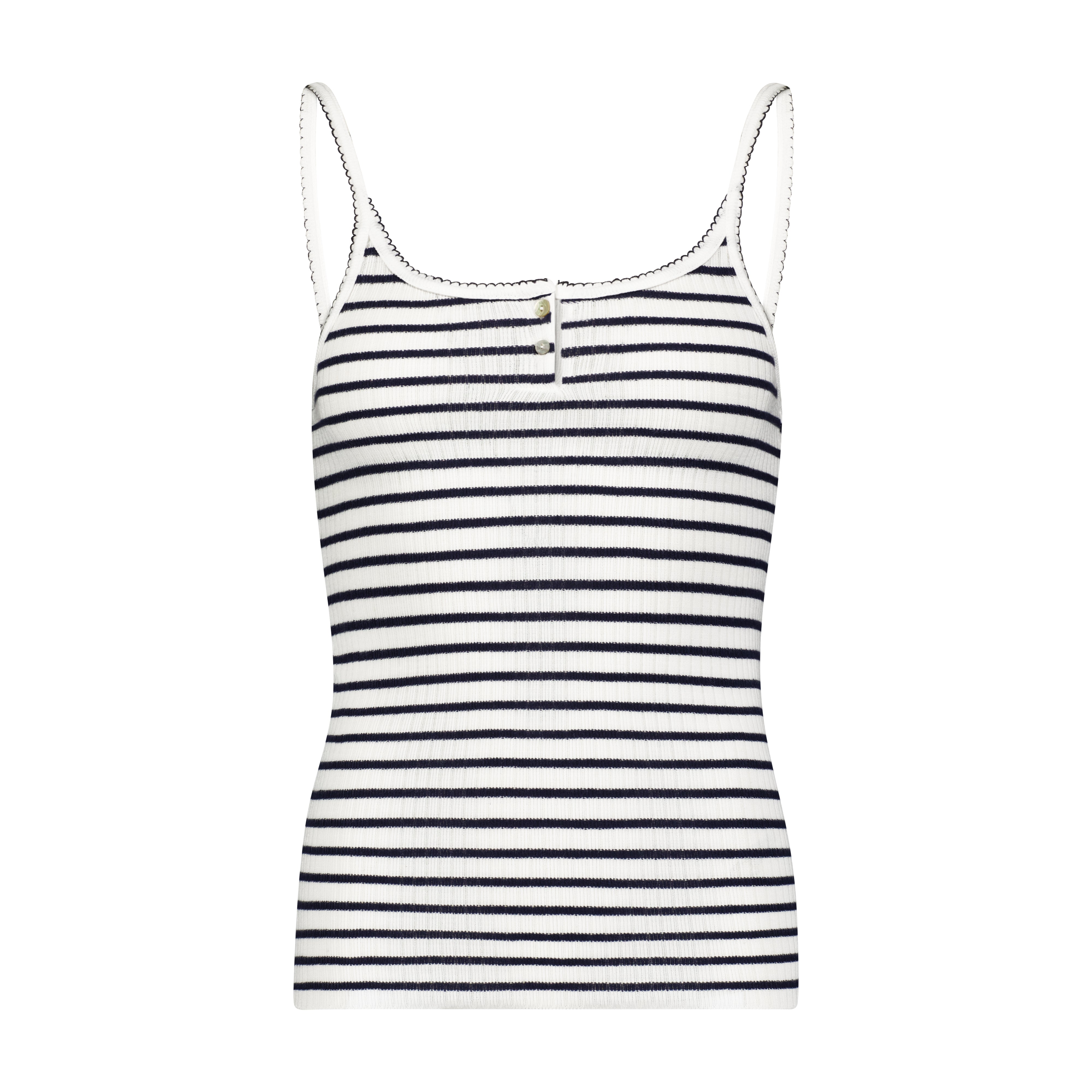 SET Scoop Cami & Long Short - Breton Rib Stripe
