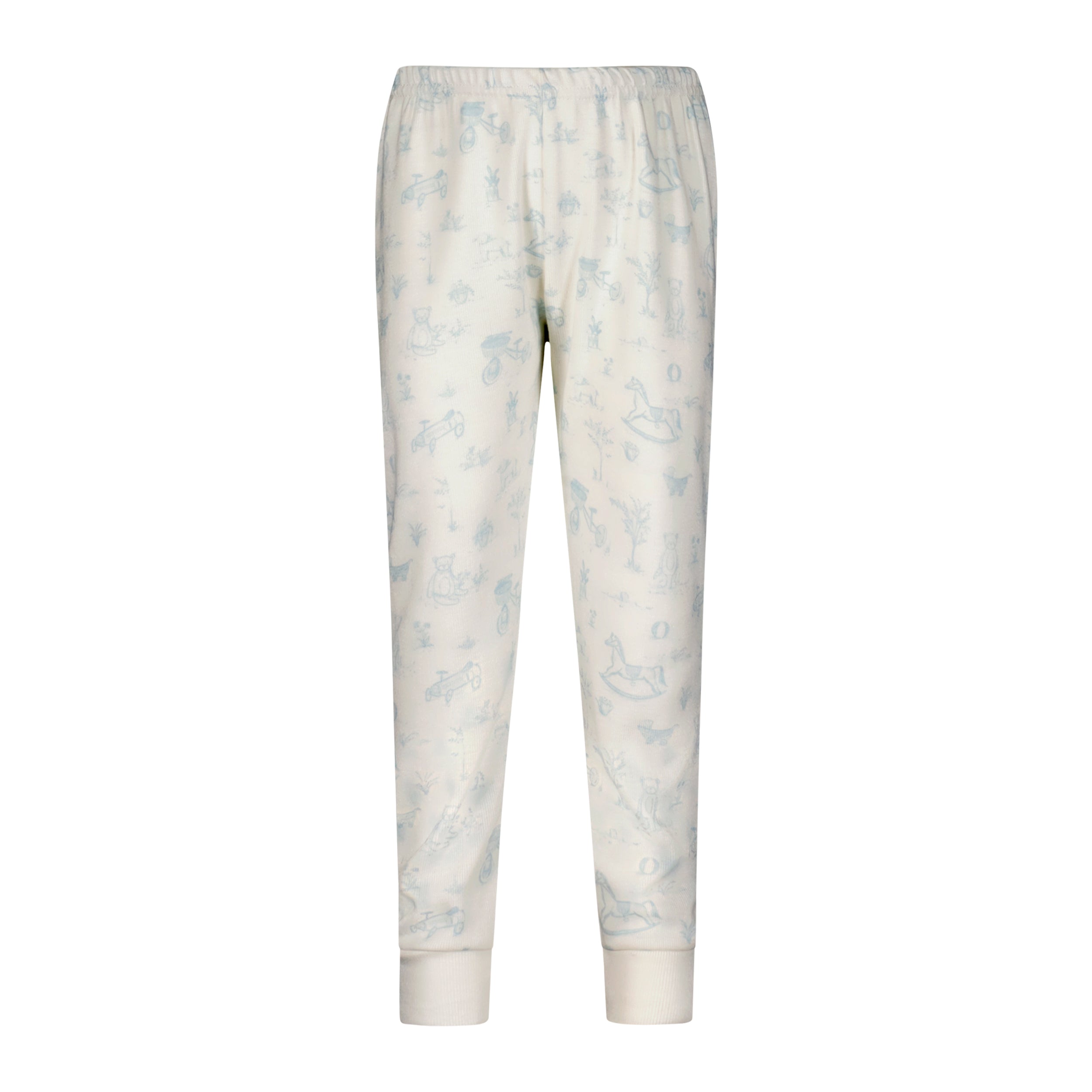 Polkadot Baby Boys Set Crew LS & Pant - Blue Toile Print