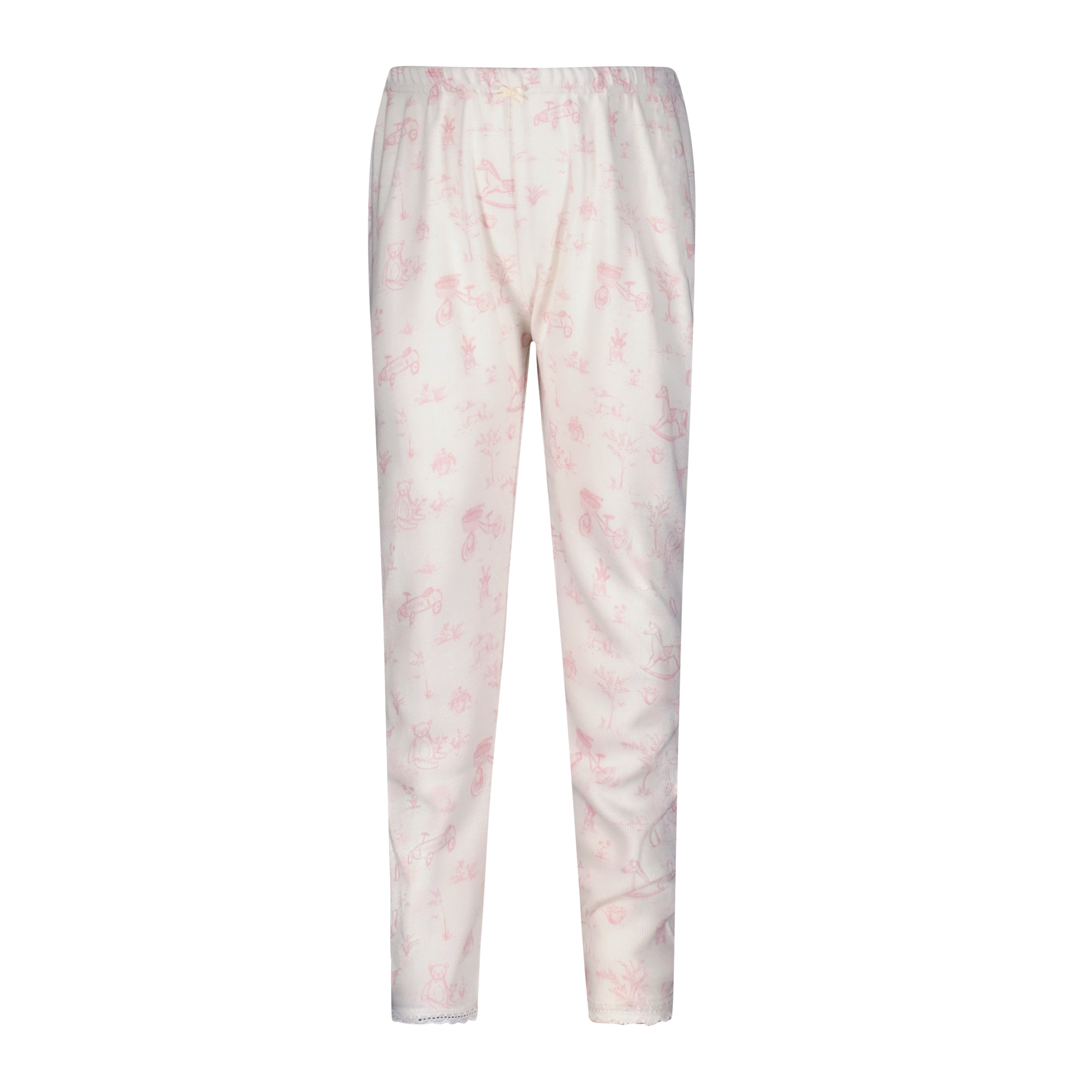 Polkadot Girls & Baby Classic Set Crew LS & Pant - Pink Toile Print