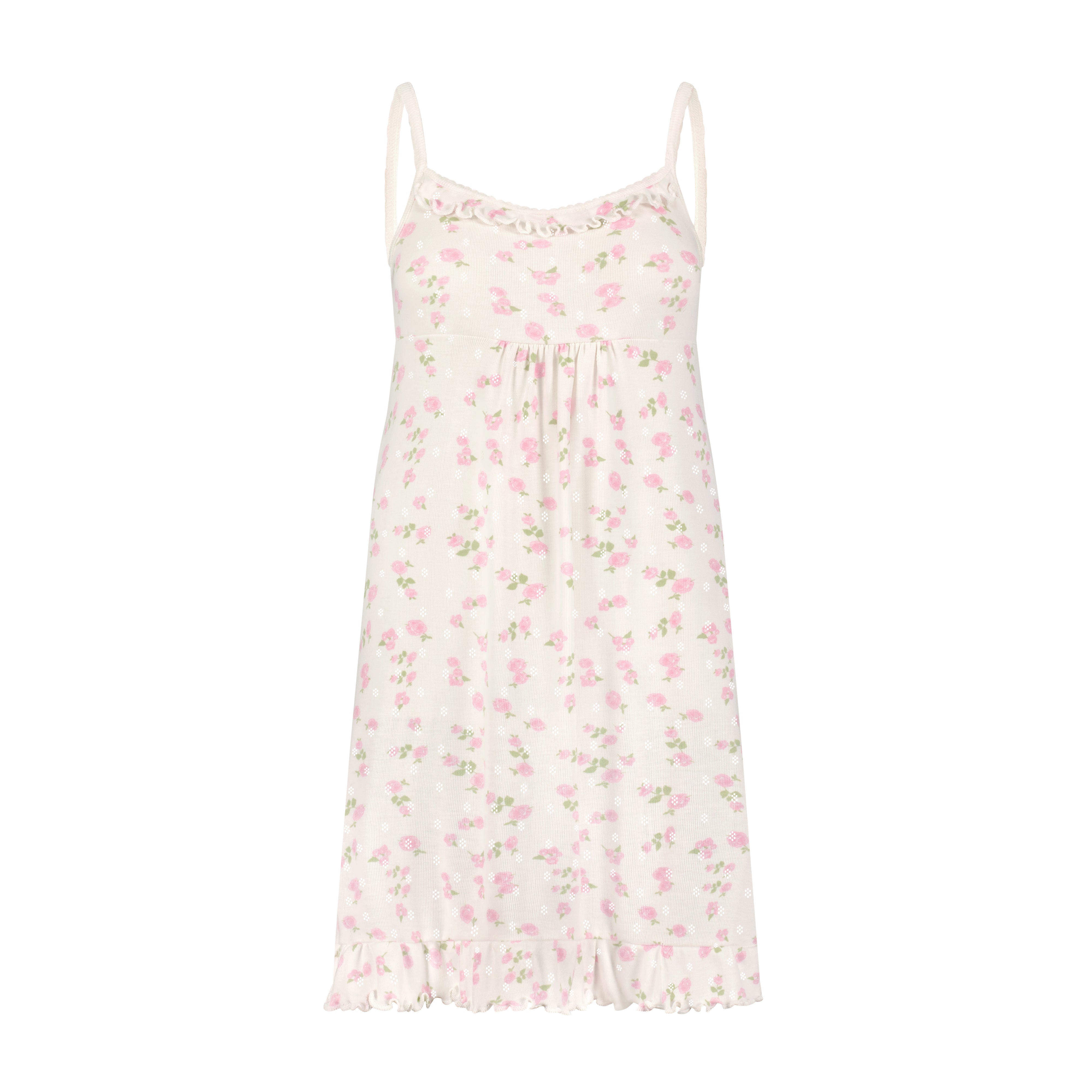 Ruffle Gown - Pink Garden Pointelle