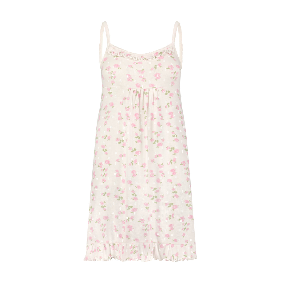 Ruffle Gown - Pink Garden Pointelle