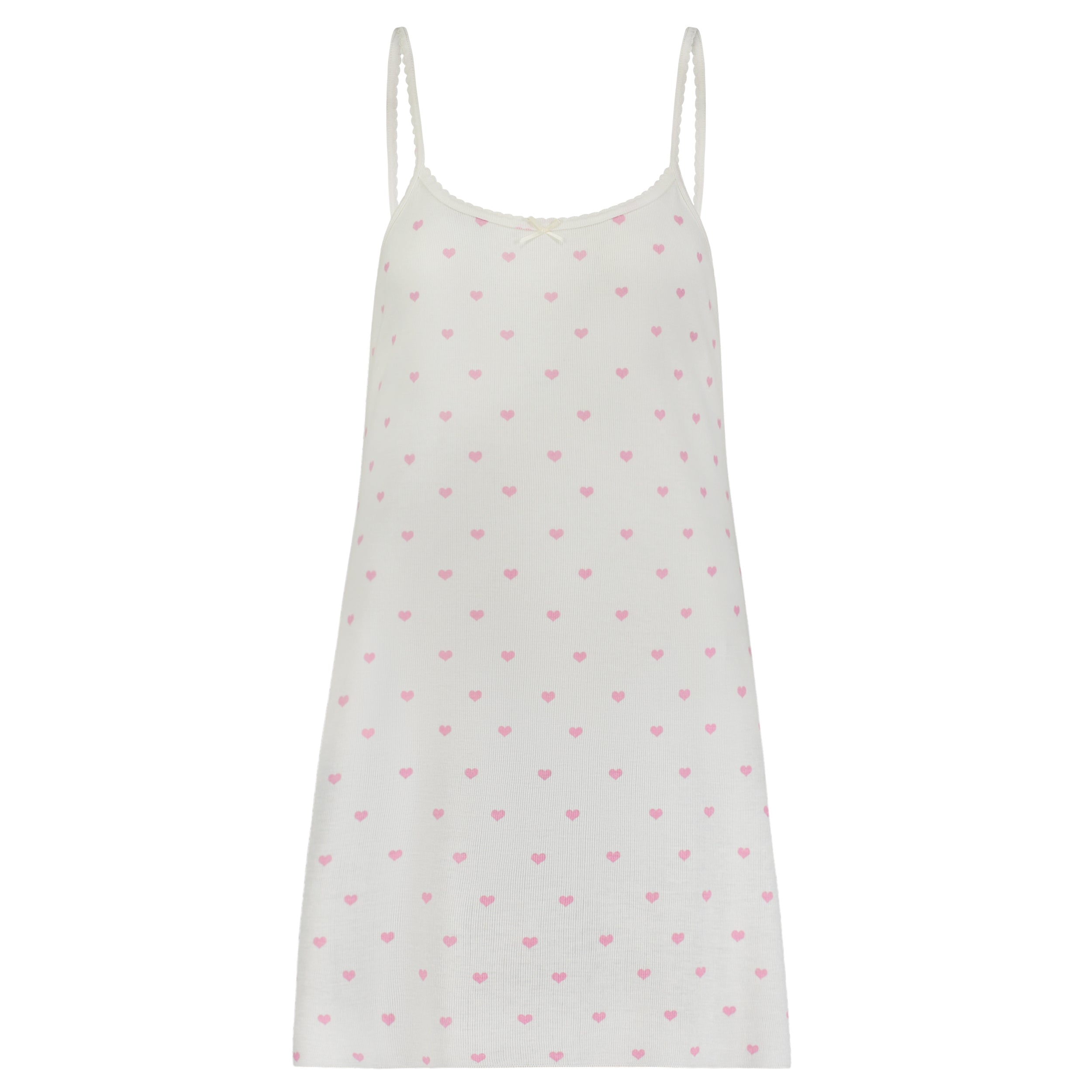 Scoop A Line Gown - Pink Hearts Print
